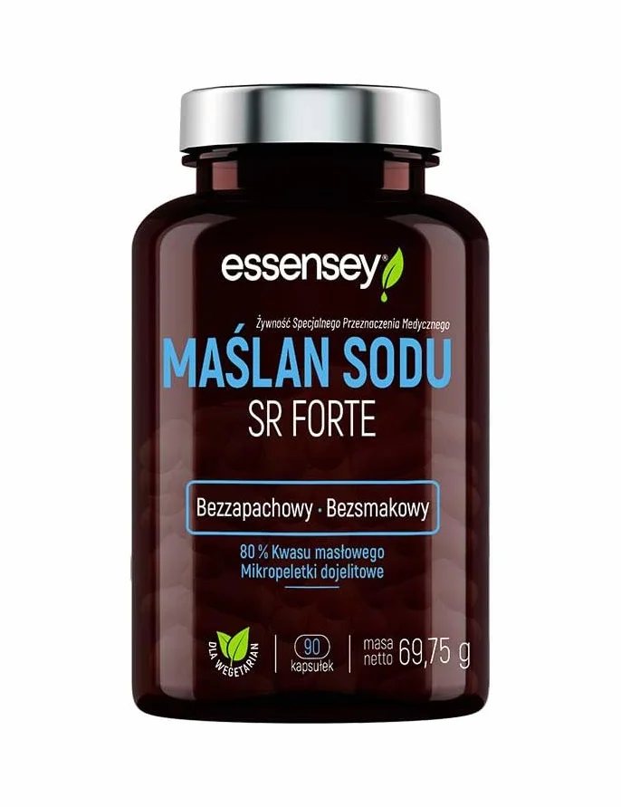ESSENSEY MAŚLAN SODU SR Forte 80% Kwas Masłowy Zdrowe Jelita Trawienie Stany Zapalne [ 90 kapsułek ]