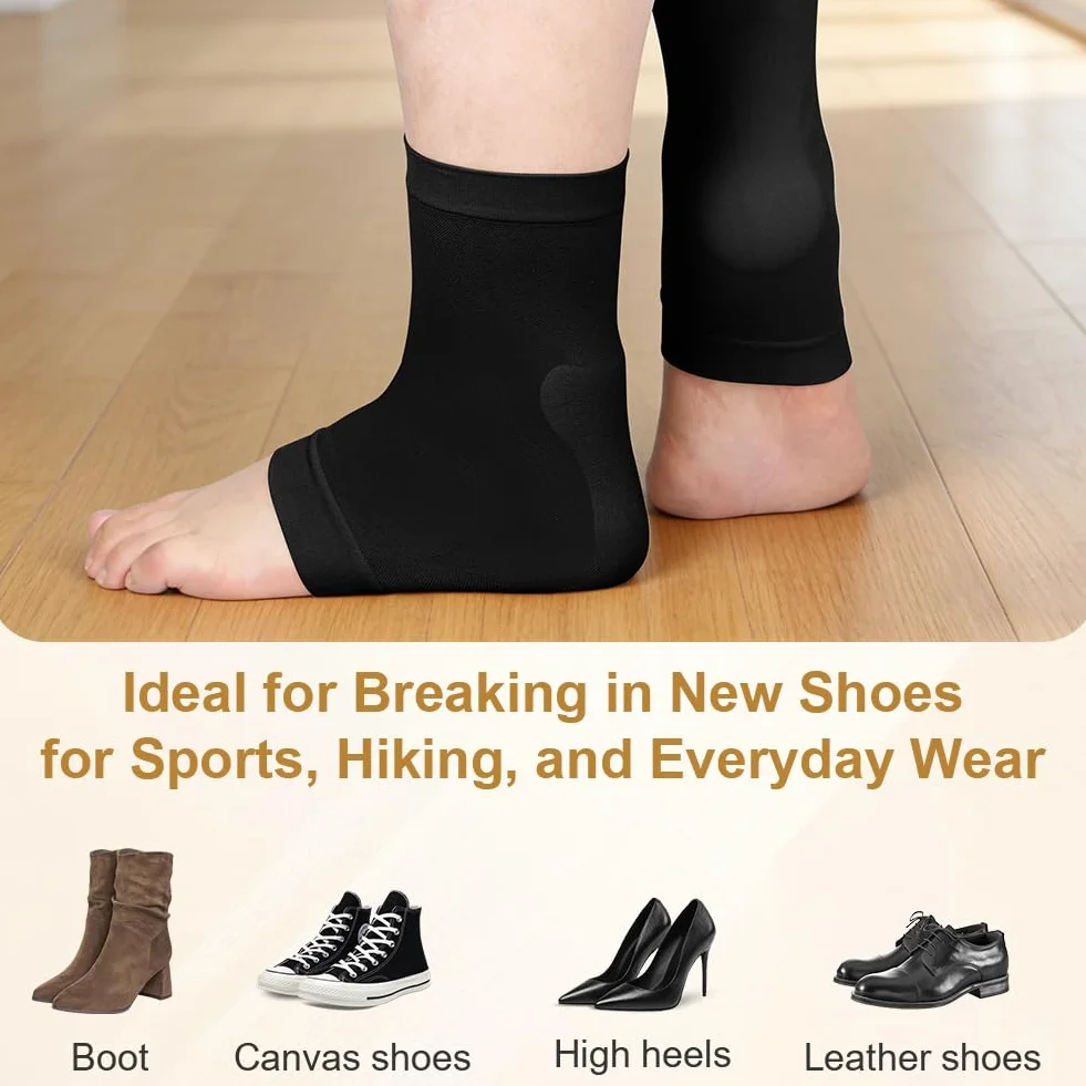 Achilles Tendonitis Heel Protector skarpety, 2 pary bandaży na staw skokowy, Achilles Tendon Support Compression Compression Padded Sleeve Socks na zapalenie powięzi podeszwowej, artretyzmu