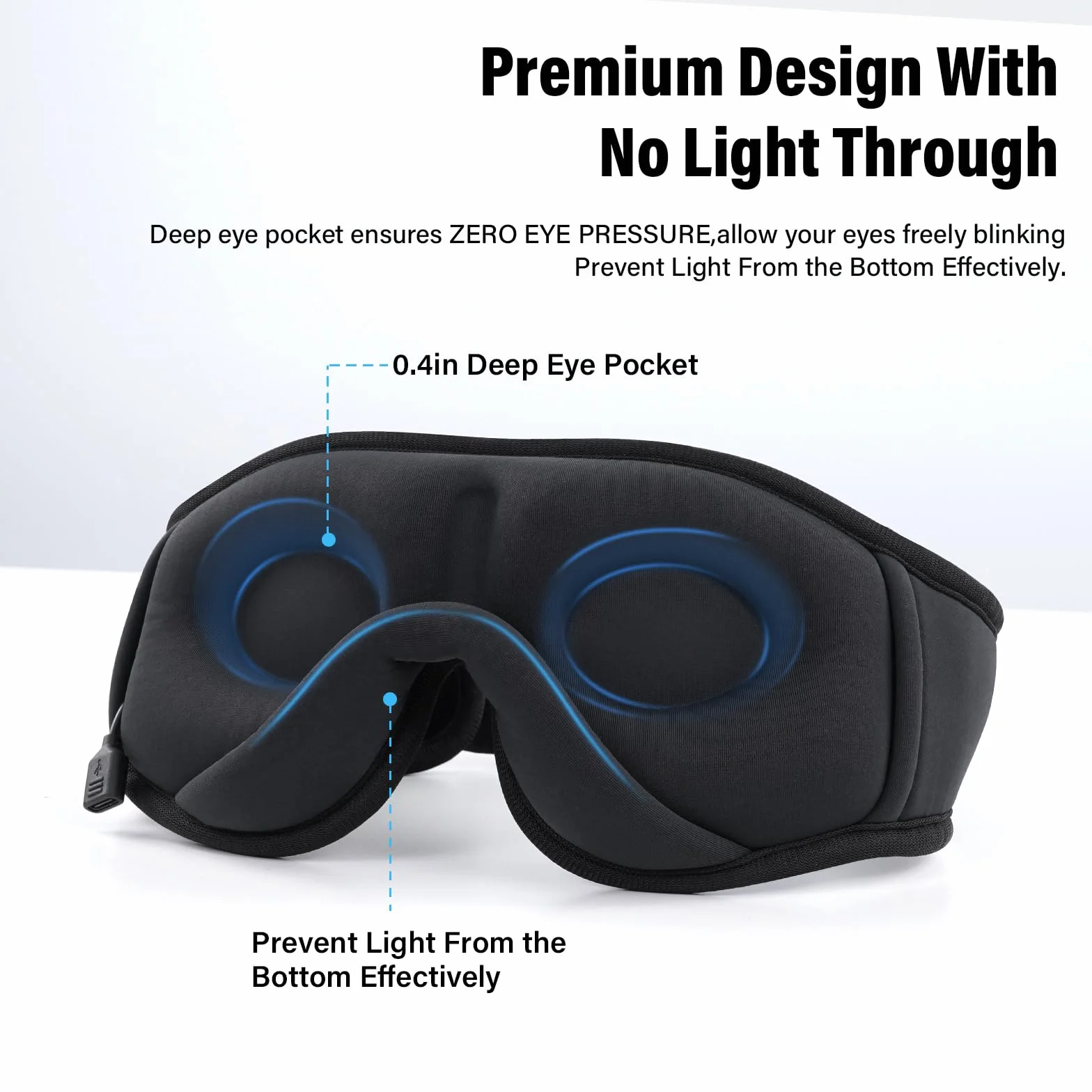Maska do spania ze słuchawkami Bluetooth, maska do spania 3D, bezprzewodowa, muzyczna maska na oczy do spania na boku/plecach, prezent