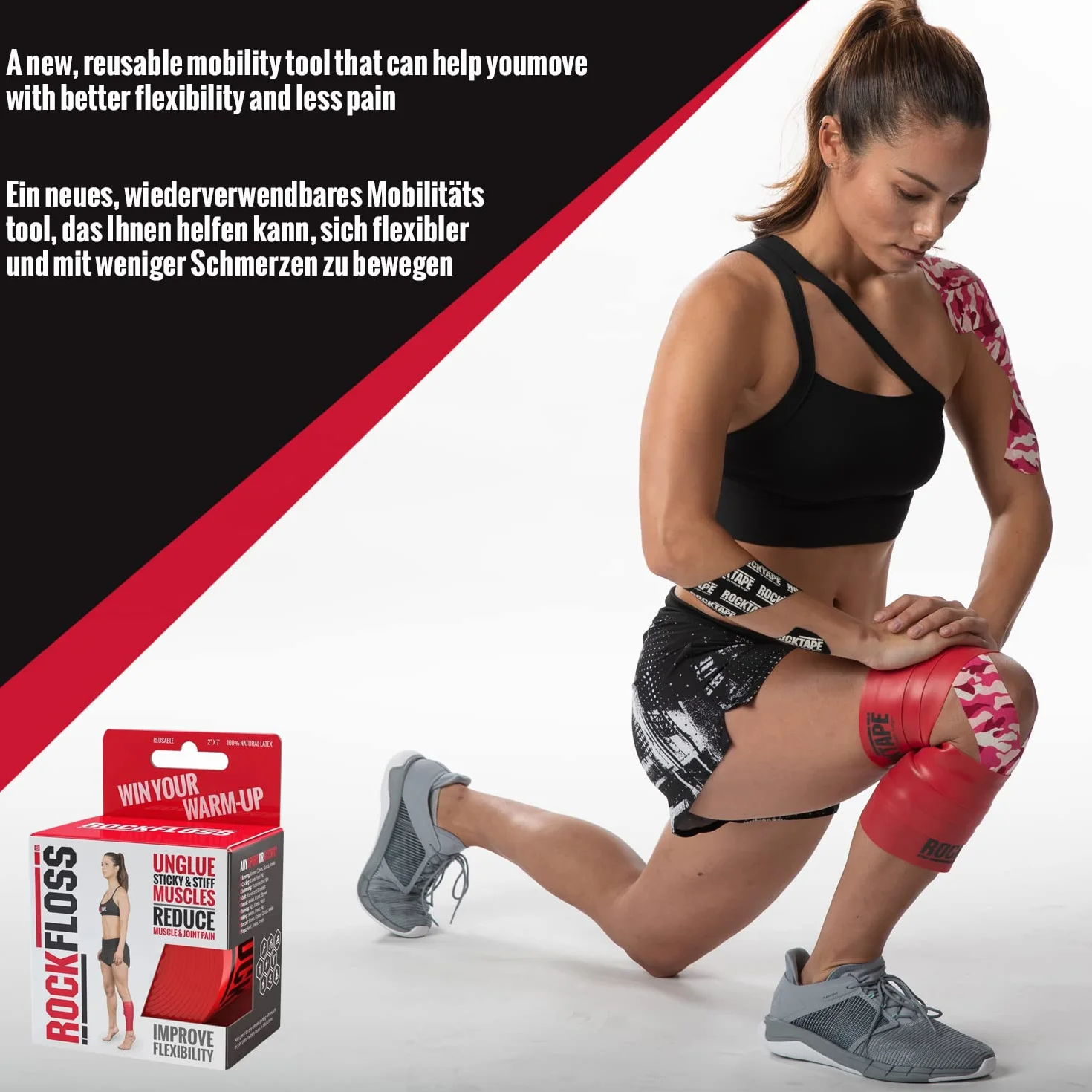 RockTape RockFloss Tack Mobility Band, regeneracja mięśni kompresyjnych, nić do bólu mięśni
