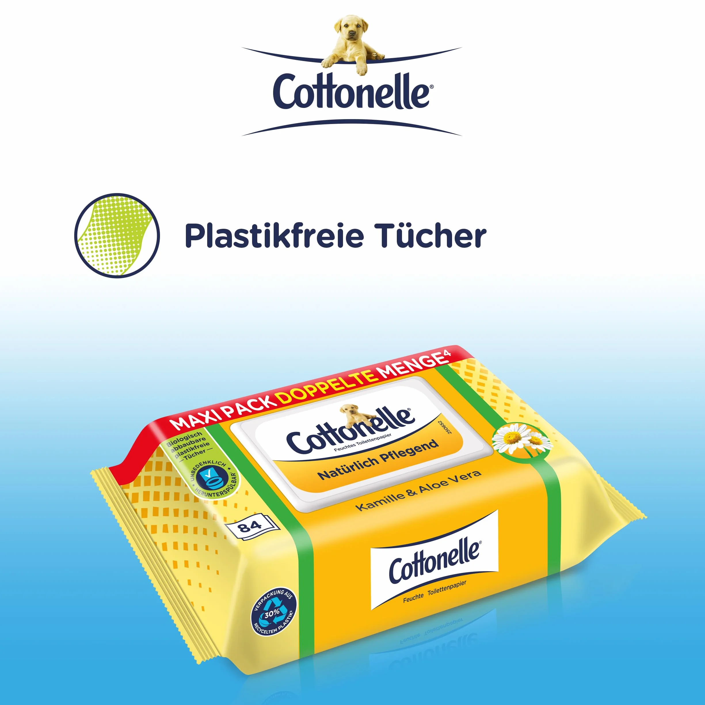 Cottonelle Wilgotny papier toaletowy rumianek i aloes biodegradowalny 84 chusteczki nawilżane