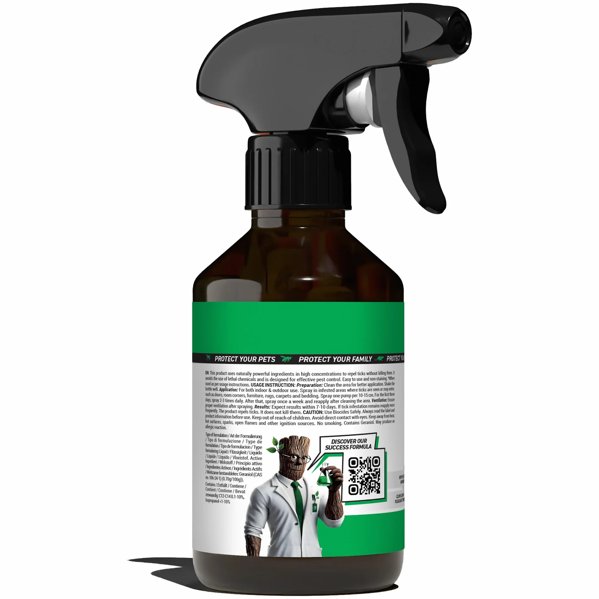 RepellShield Natural Tick Protection - 250ml - Przyjazny dla skóry spray na kleszcze jako bariera ochronna dla ludzi, spray na owady do ciała i środek odstraszający kleszcze dla kotów i psów