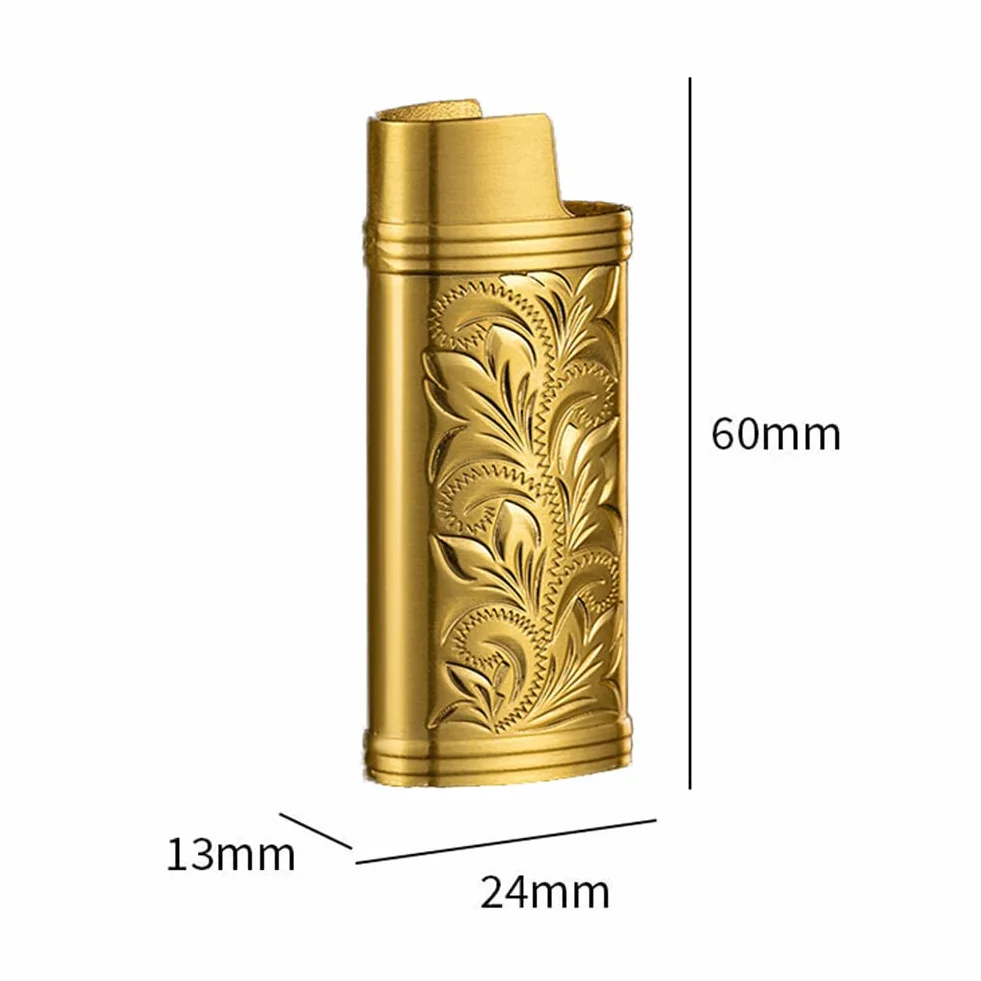 BYNYXI 3 sztuki etui na zapalniczkę vintage metalowe z łańcuszkiem do mini BIC