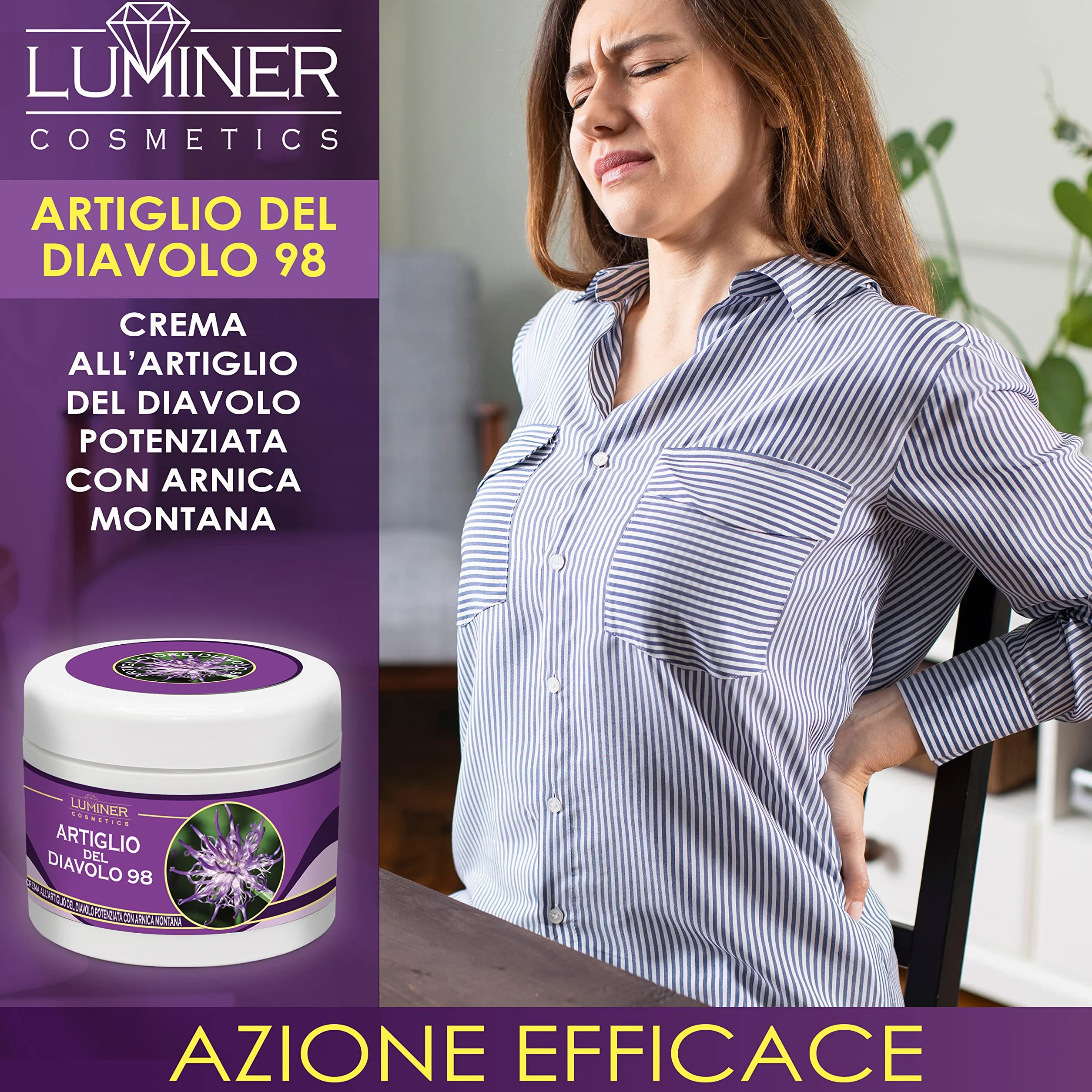 LUMINER Bardzo silna maść Harpagate 200 ml, krem Harpaid i arnika do masażu stawów i mięśni, szybko działająca naturalna formuła skoncentrowana Made in Italy