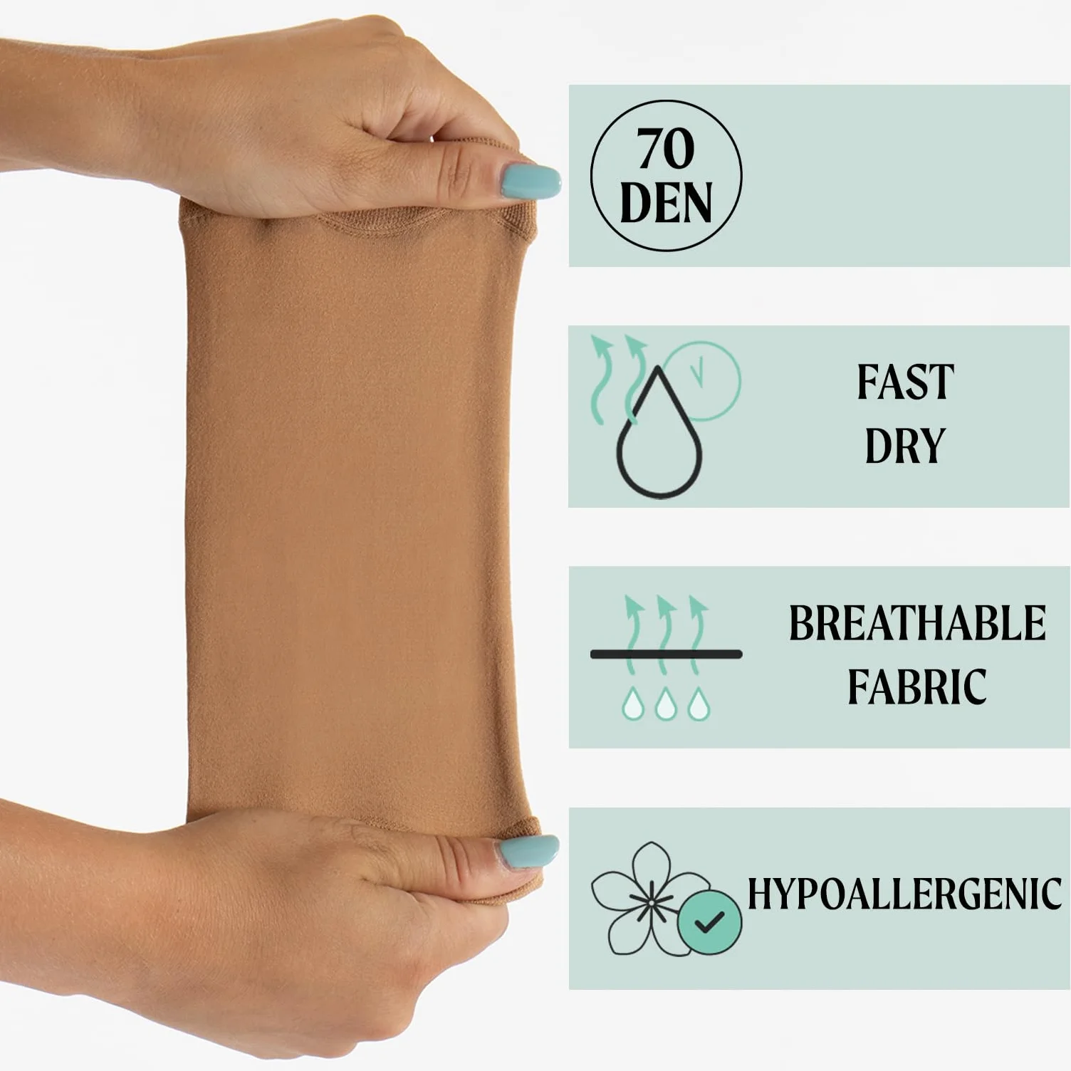 CALZITALY 1 lub 2 pary Picc Line Cover Arm Sleeve, męska i damska bransoletka na rękę do Picc, glukometru, cewnika lub miernika glukozy 70 DEN (2 sztuki, kolor skóry, 3)