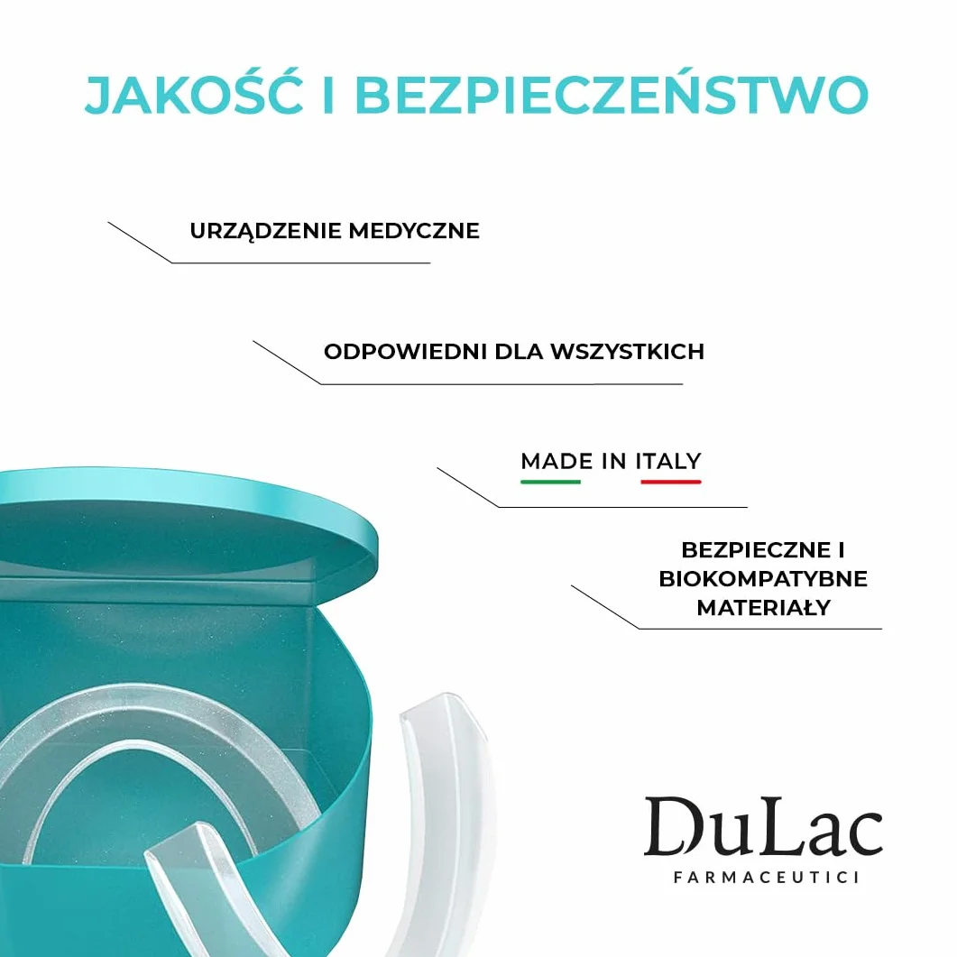 2 x Zgryz Na Bruksizm Nocny Dulàc Doctor Bite Start, Samomodelujące Urządzenie Medyczne i Made In Italy, Z Uchwytem Na Zgryz W Zestawie