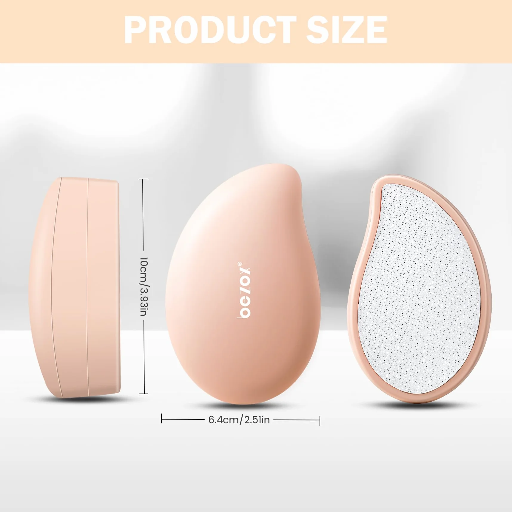 BEZOX Nano-szklany pilnik 3 w 1 i tarnik ze stali nierdzewnej do spa dla stopa - narzędzie do pedicure do usuwania martwego naskórka