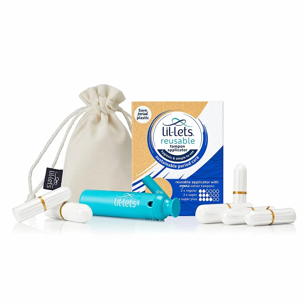 Lil-Lets Wielokrotnego użytku aplikator tamponu sprzedawane z 6 organicznymi tamponami liliowymi