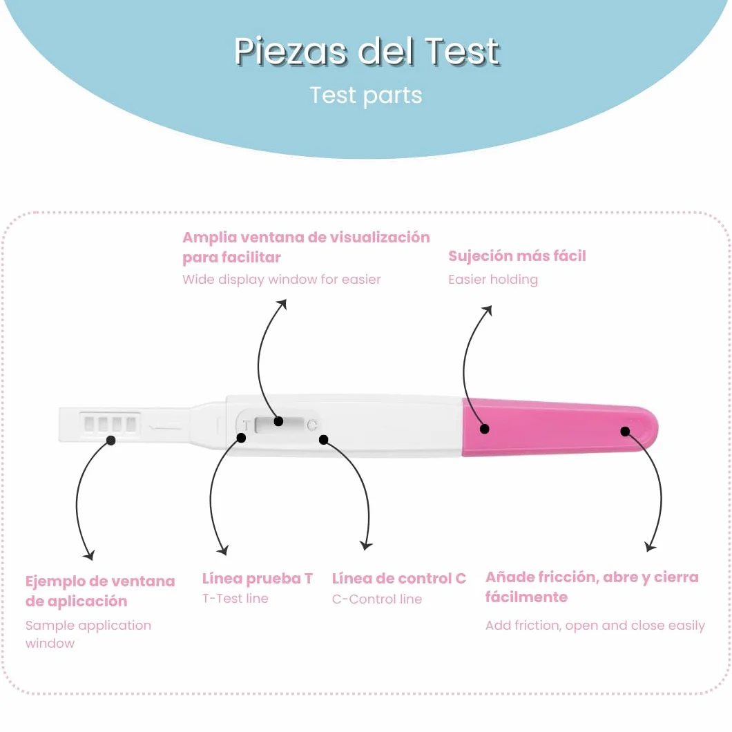 Niebieski test 1 Test ciążowy o wysokiej czułości: test ciążowy szybki test moczu hCG/pasek reakcyjny ciążowy