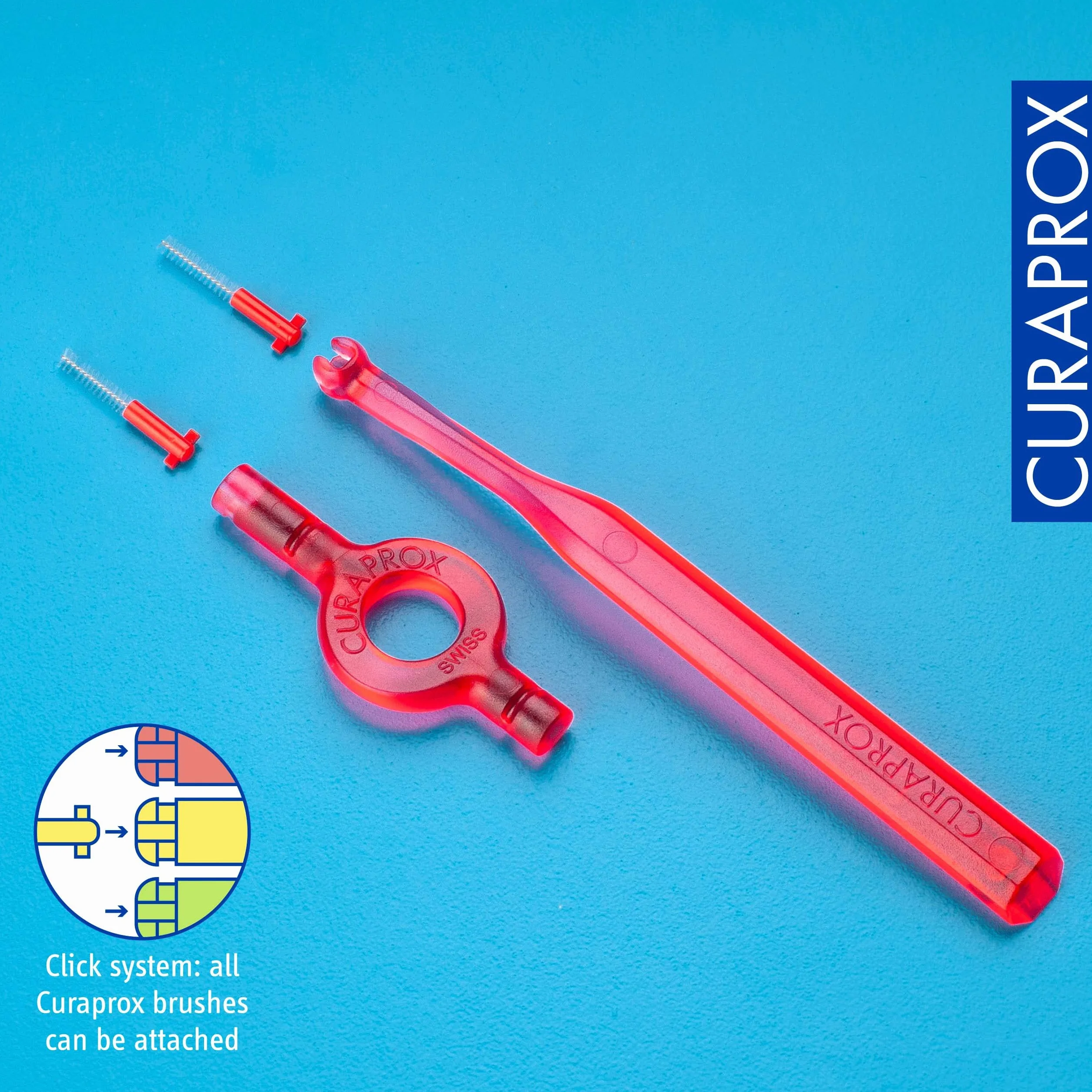 Curaprox Interdental Brush Wkłady CPS 07 Prime-ISO Rozmiar 1, Czerwony/Ultra-Fine filamenty do skutecznego czyszczenia szczelin szczelinowych / 8-Pack/Made in Switzerland/English Packaging
