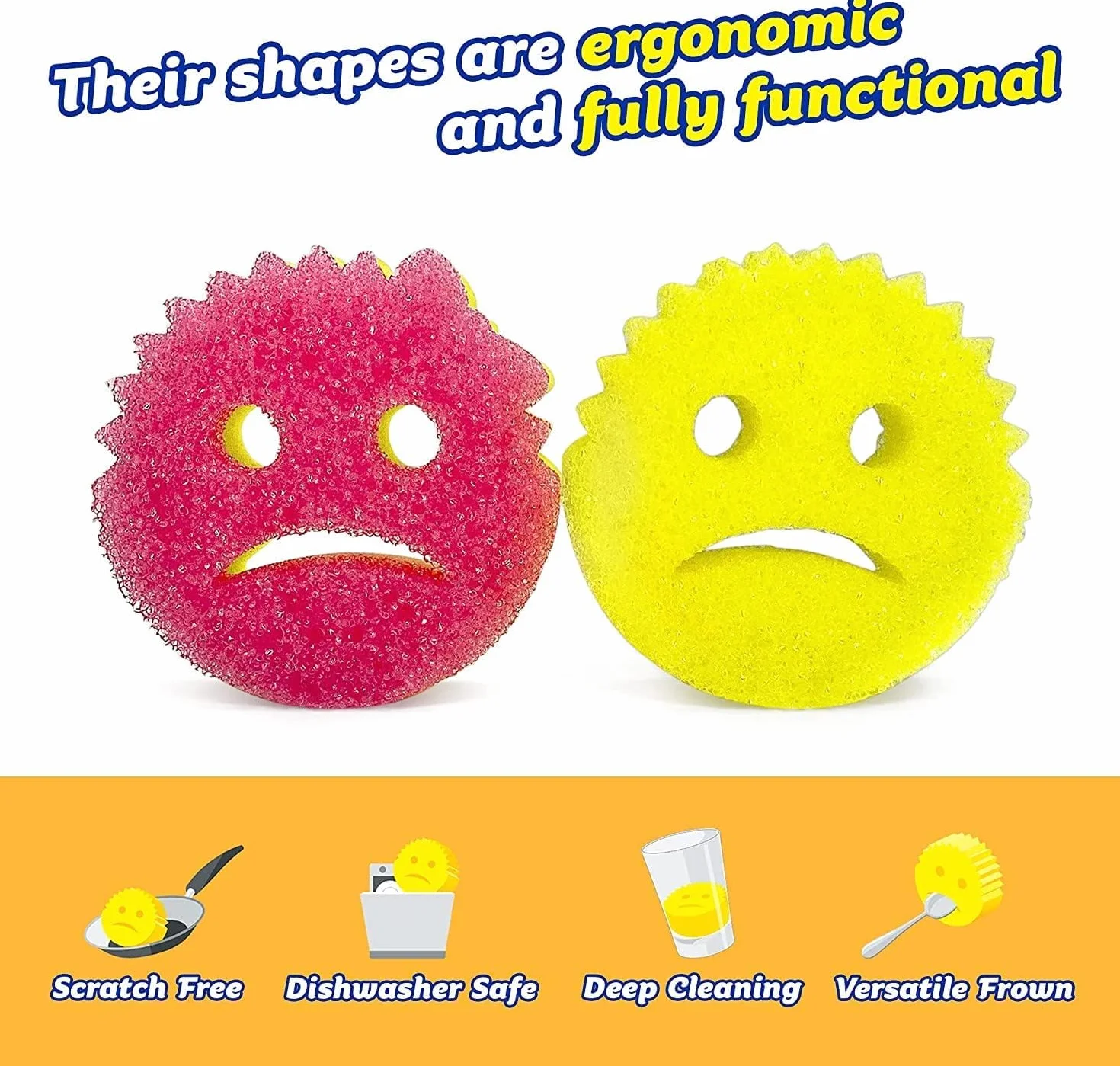 Scrub Daddy Scrub Mommy Gąbki do czyszczenia naczyń, opakowanie 2 szt