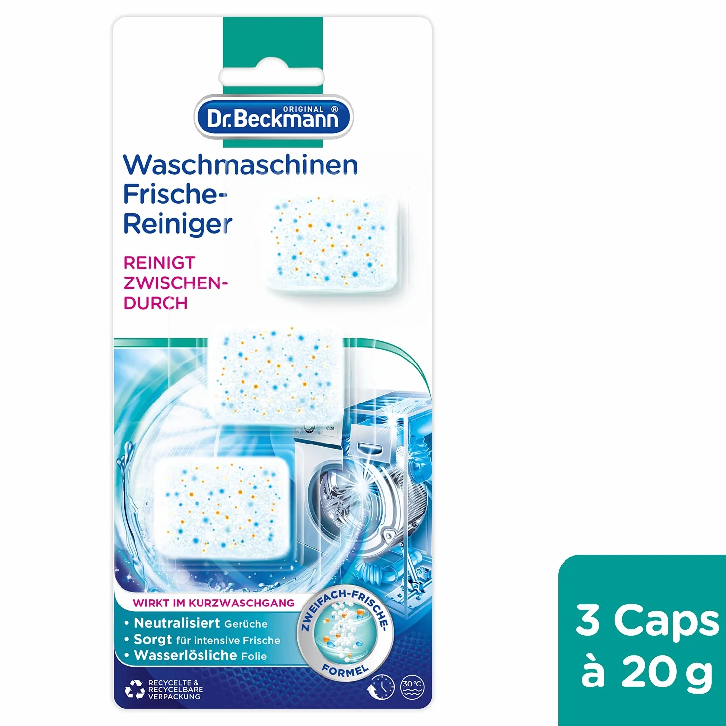 Dr. Beckmann Środek czyszczący do pralek Cap, 3 x 20 g