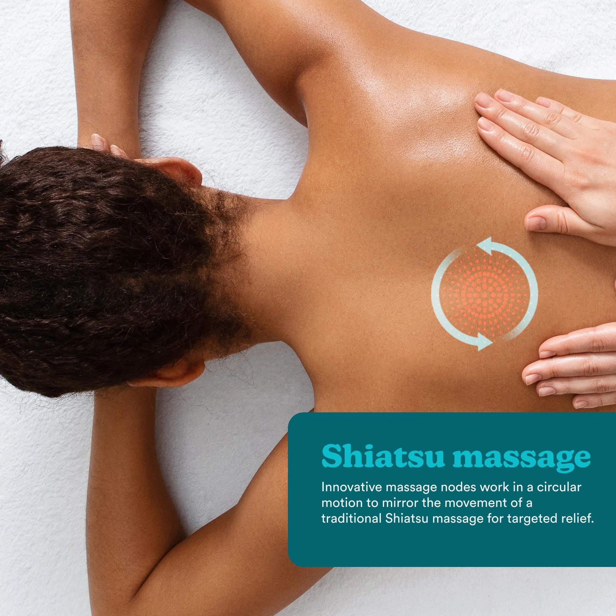 HoMedics Shiatsu poduszka do masażu z ciepłem, masażer mięśni głębokich, 4 obrotowe węzły, 2 kierunki