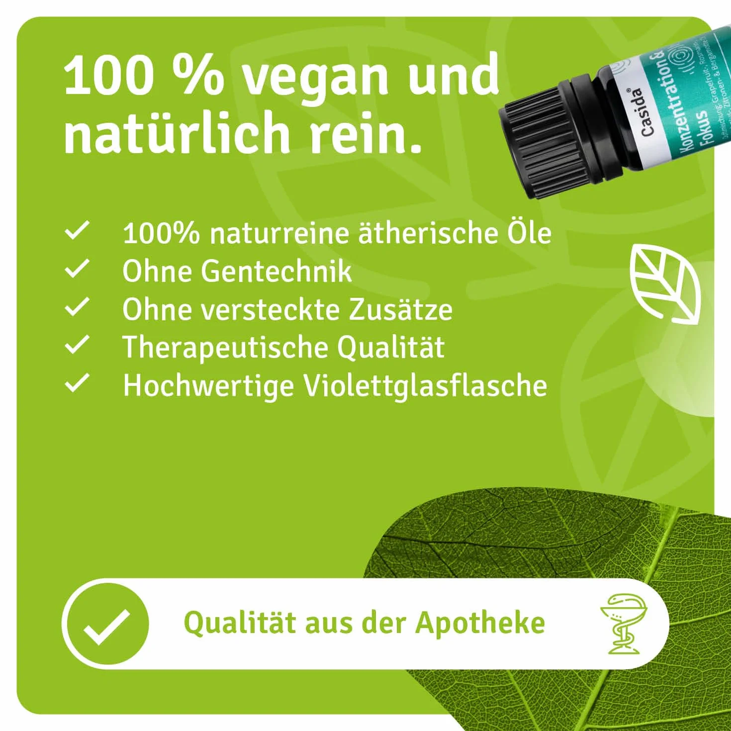 Casida® Mieszanka Koncentracji i Fokus - z olejków eterycznych naturalnych - grejpfrutowego, rozmarynowego, eukaliptusowego, cytrynowego i bergamotkowego - dla lepszej koncentracji - jakość apteczna - 5 ml