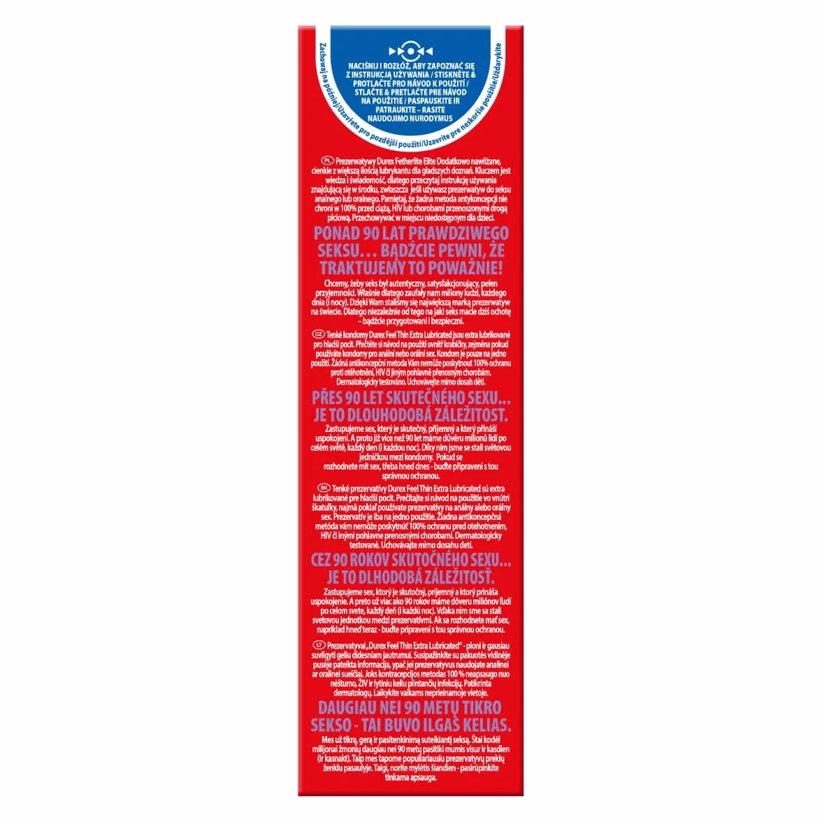 Durex Feel Thin Fetherlite Elite Prezerwatywy cienkie przezroczyste 12 szt.