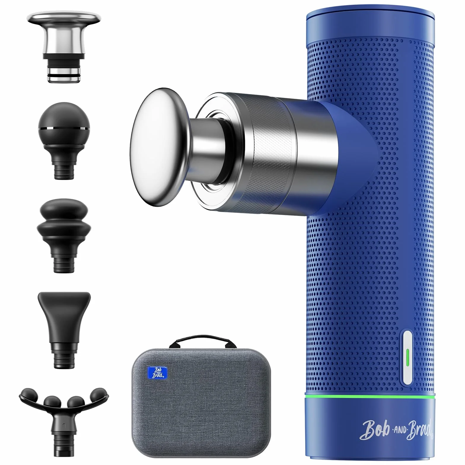 Bob and Brad A7 Mini Pistolet do Masażu 11 mm, Mięśni Głębokich, USB-C, Niebieski