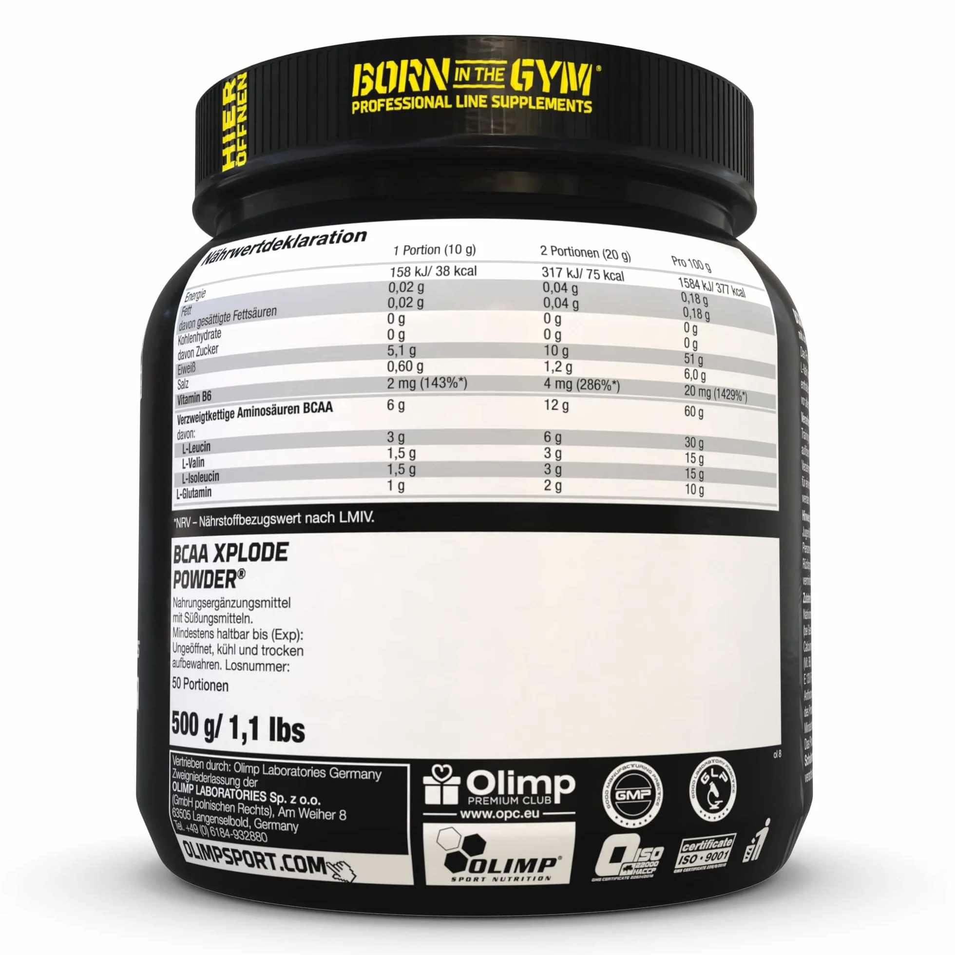 OLIMP - BCAA Xplode Powder, Fruit Punch (500 g). Suplement diety z BCAA i L-glutaminą w jednej porcji.