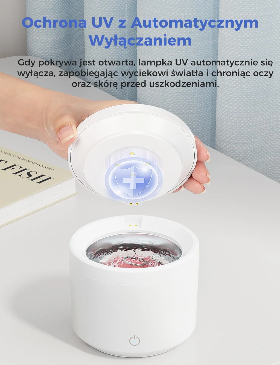 Myjka Ultradźwiękowa 48000HZ, Ultrasonic Retainers Cleaner 200ML z Lampą UV, 24W Urządzenie Do Czyszczenia Ultradźwiękowego do Protez Zębowych/Aparatów Ortodontycznych/Nakładek Invisalign