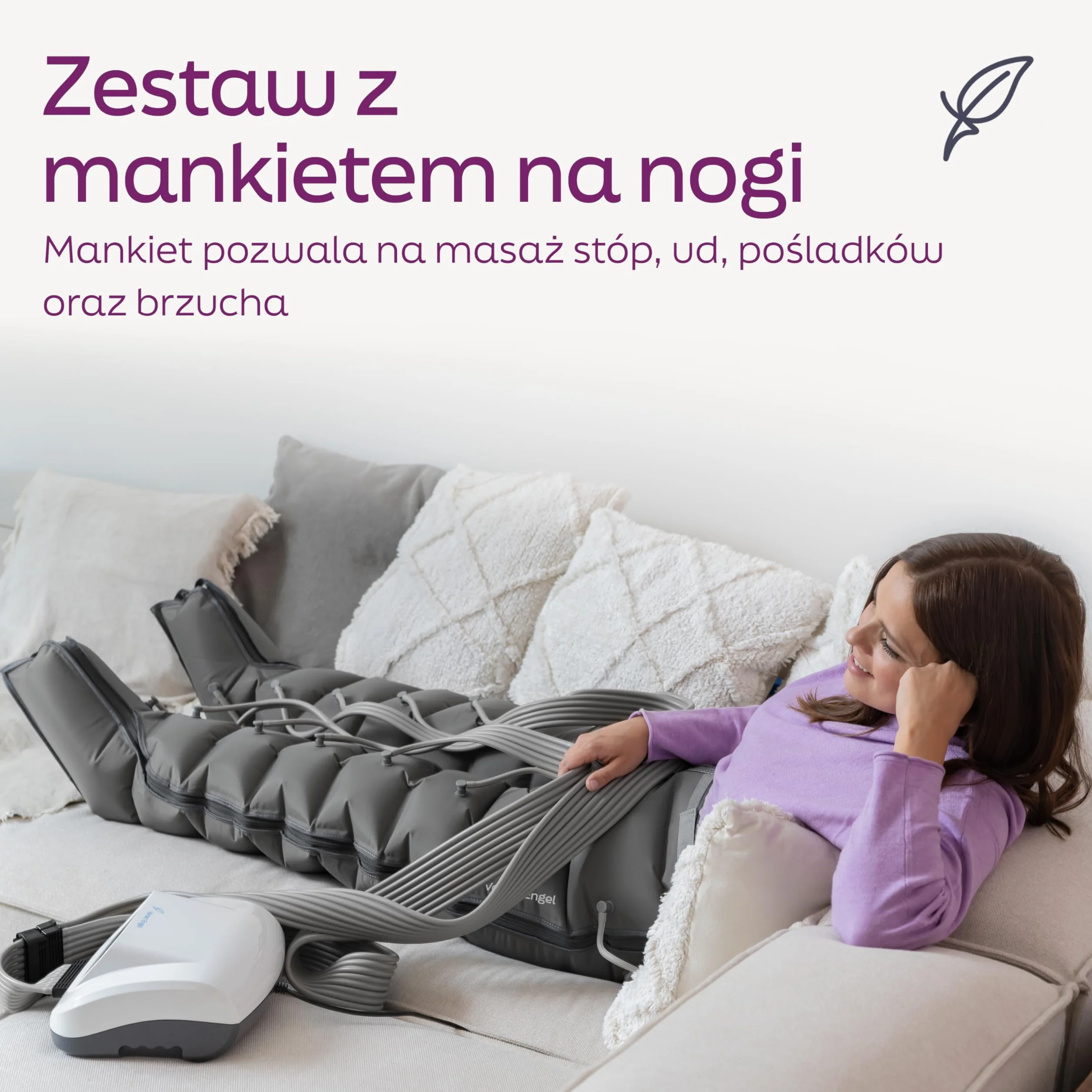 Venen Engel ® 8 Premium urządzenie do masażu ze spodniami, 8 wyłączanych komór powietrznych, łatwa regulacja ucisku i czasu, 6 programów masażu, nieprzerwany masaż