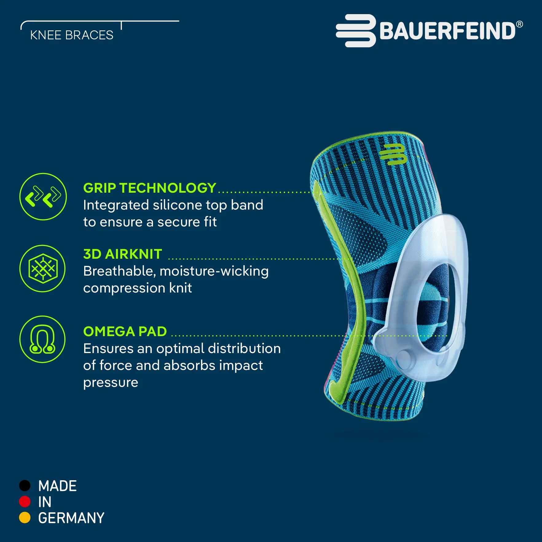 Bauerfeind Stabilizator na kolano Knee Support, na prawe i lewe kolano
