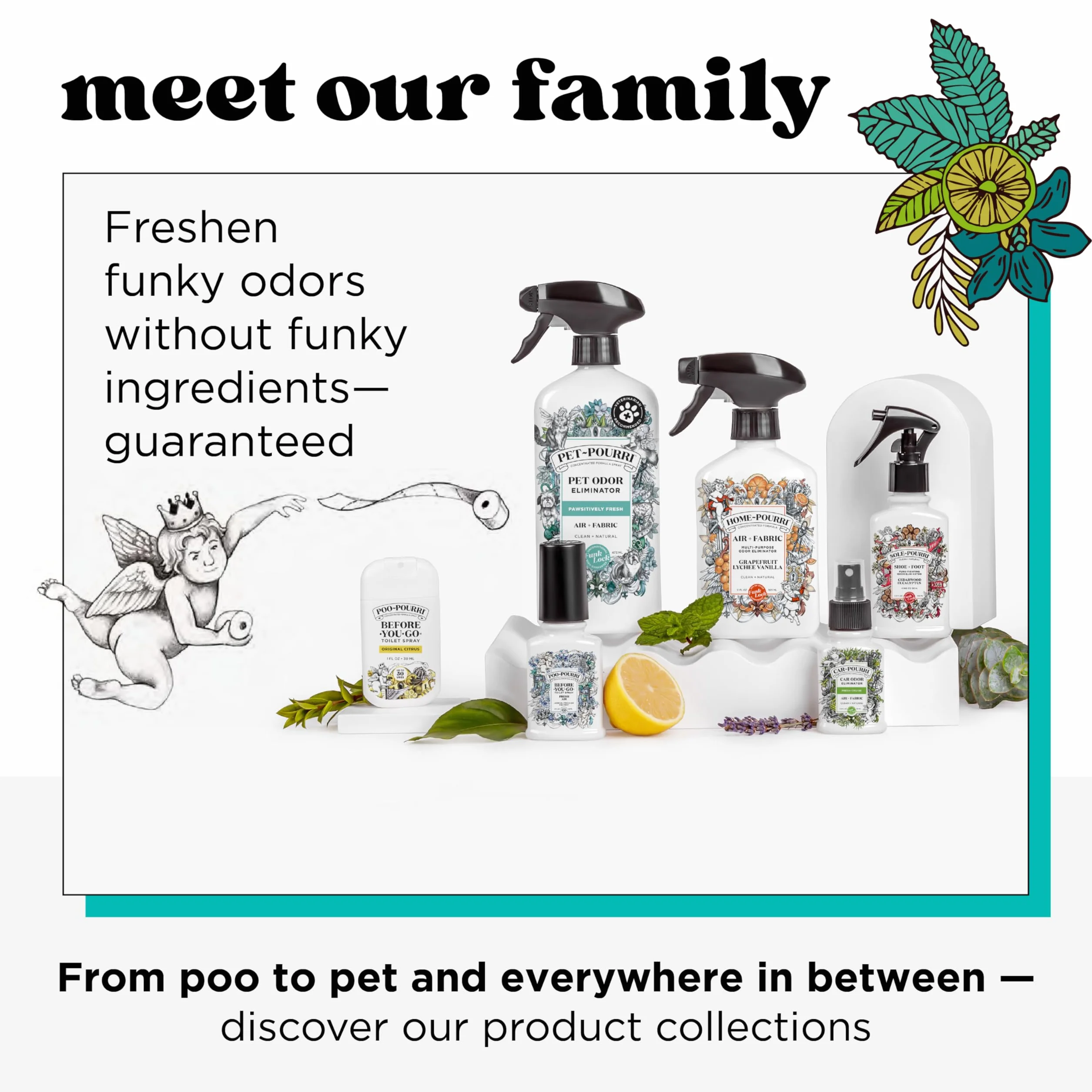 Pourri Łazienkowy odświeżacz powietrza w sprayu, Before-You-Go Poo-Pourri toaletowy, oryginalny cytrusowy dezodorant łazienkowy, zatrzymuje zapachy pod powierzchnią wody, olejek eteryczny na bazie