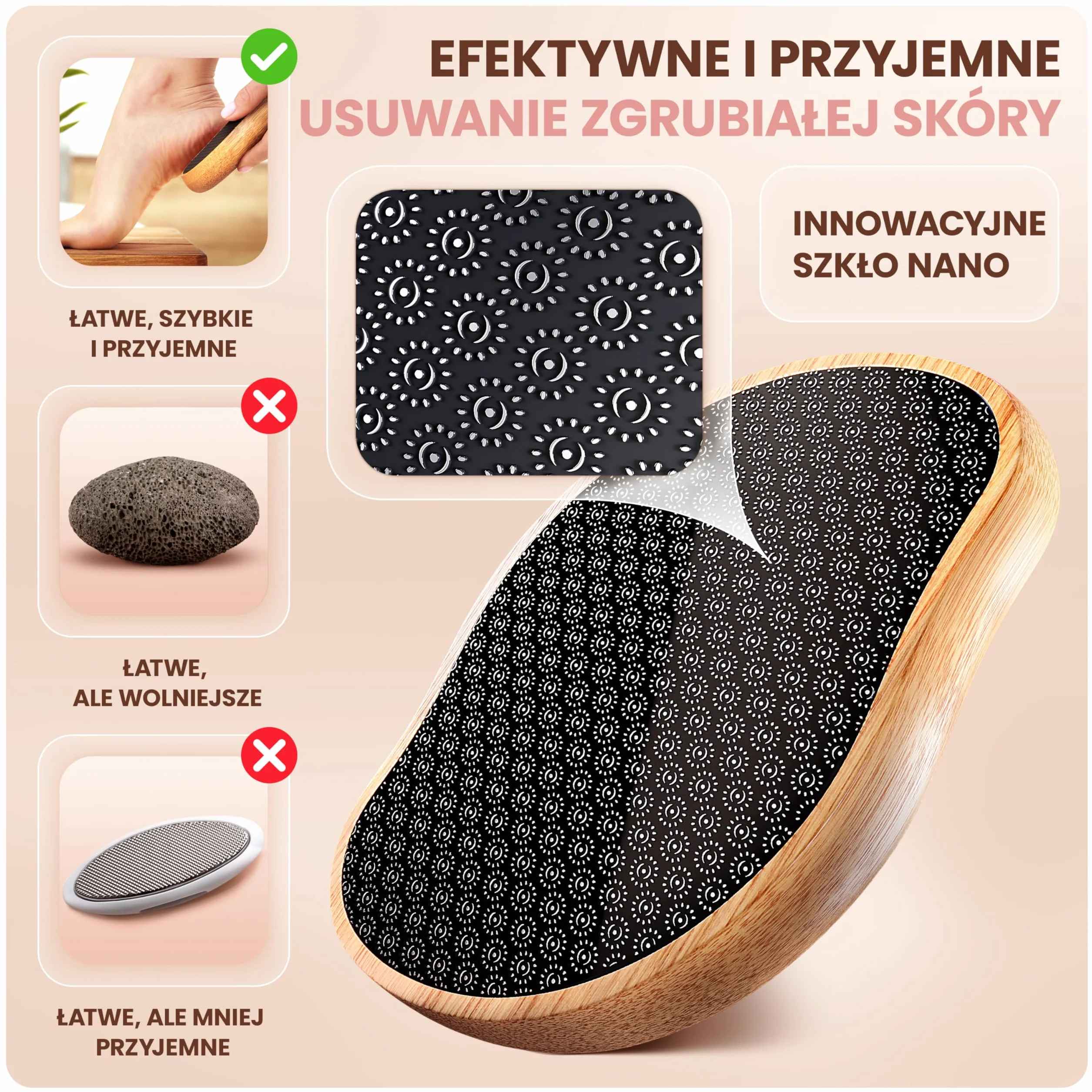 BAMBUA Pilnik do zgrubiałej skóry szkło nano czarny
