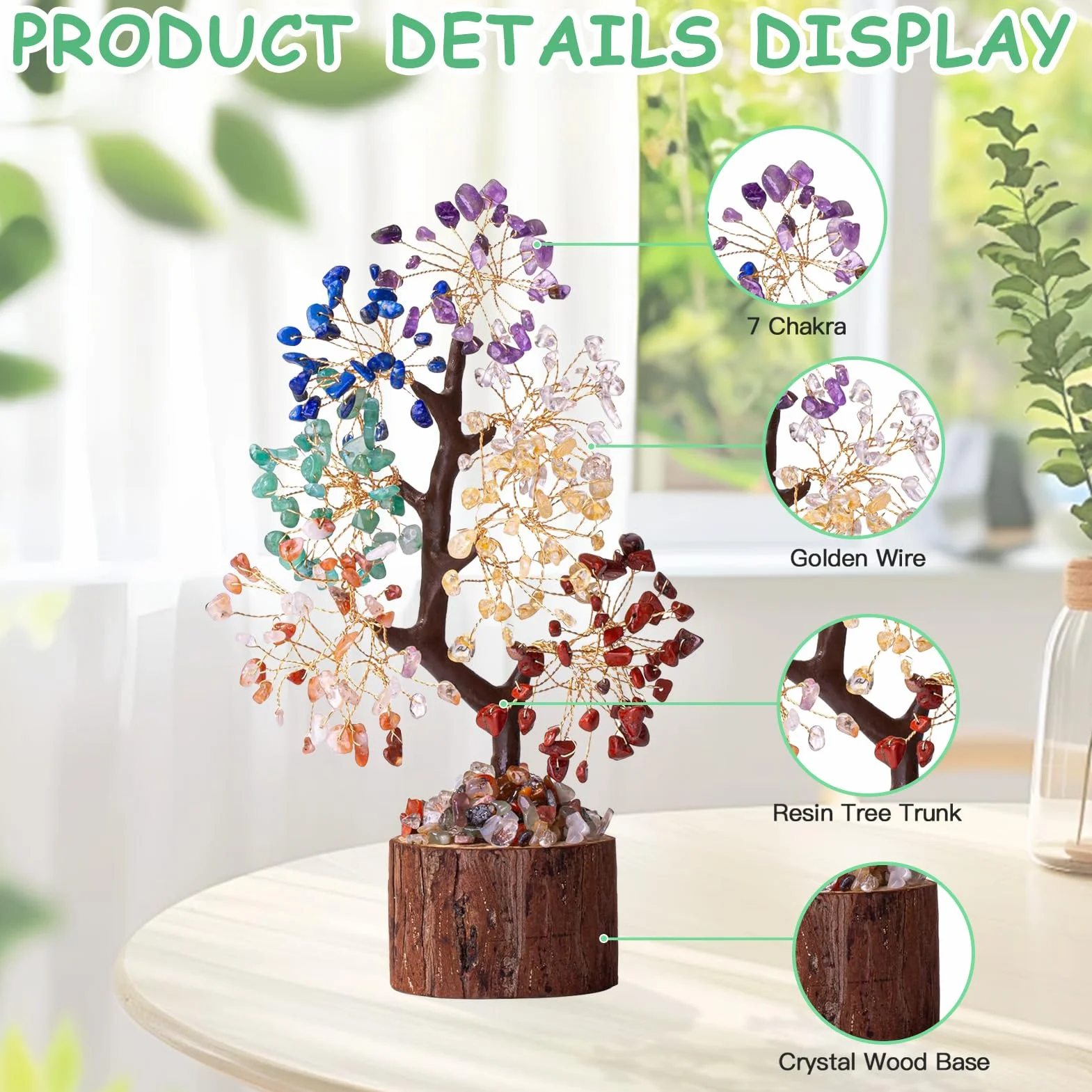 Kryształowe drzewo ametystowe, drzewo życia, drzewo życia, dekoracja drzewka bonsai, drzewo pieniężne, dekoracja biurka, duchowa ezoteryka, feng shui, dekoracja czakra, duchowy prezent dla kobiet