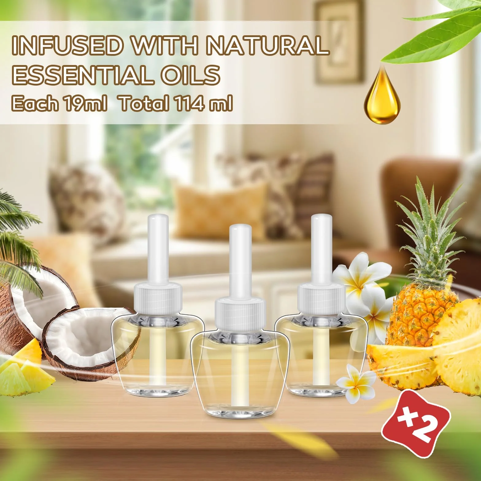 SCENTORINI Flakon z olejkiem zapachowym 6 x 19 ml kompatybilny z Air Wick i Glade odświeżacz powietrza zapach hawajski