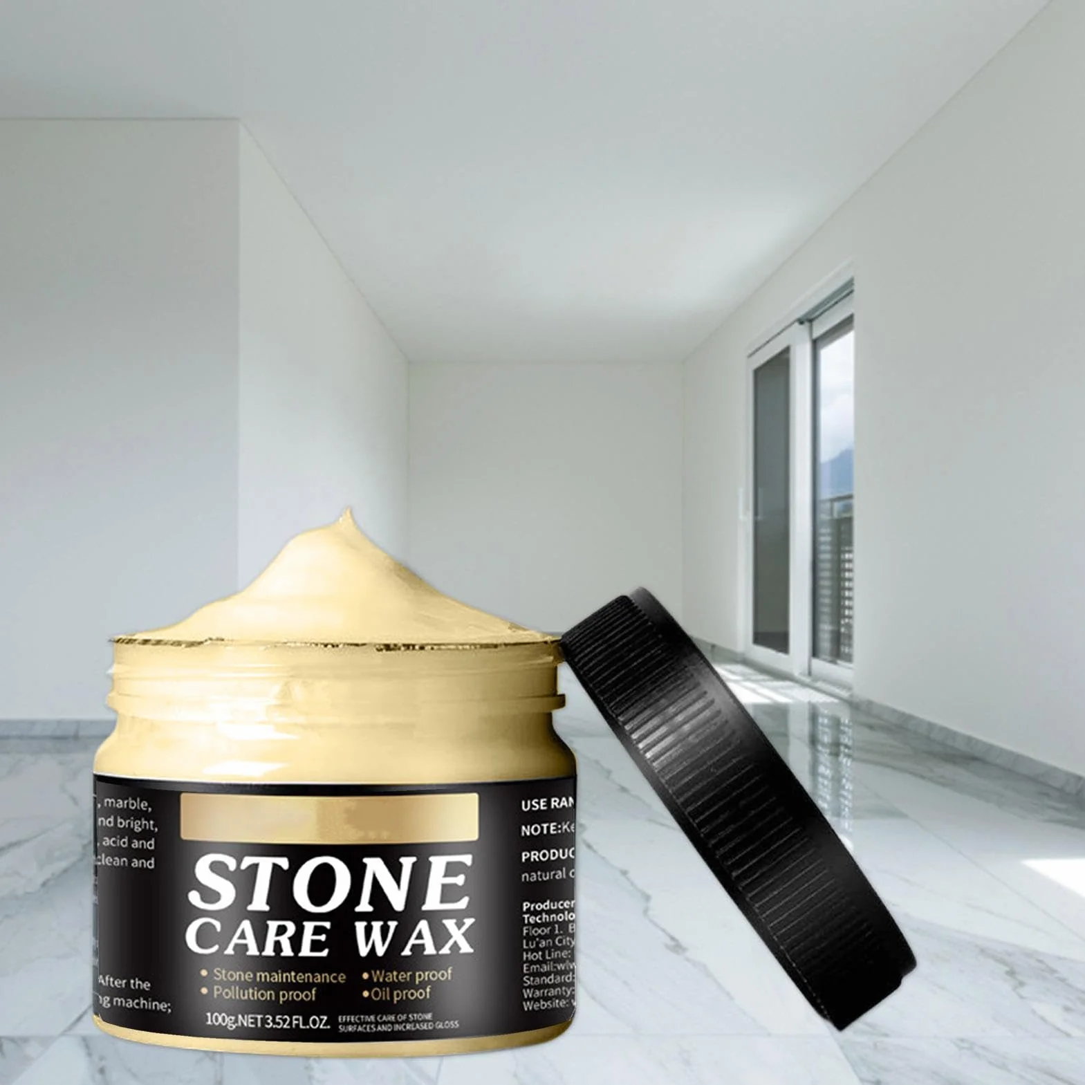 Wosk do polerowania granitu, Stone Care Wax, politura do kamienia, kamie? naturalny, politura do kamienia, ?ysk, wosk polerski, kamie? do mebli marmurowych, p?ytek ceramicznych, pod?óg kamiennych