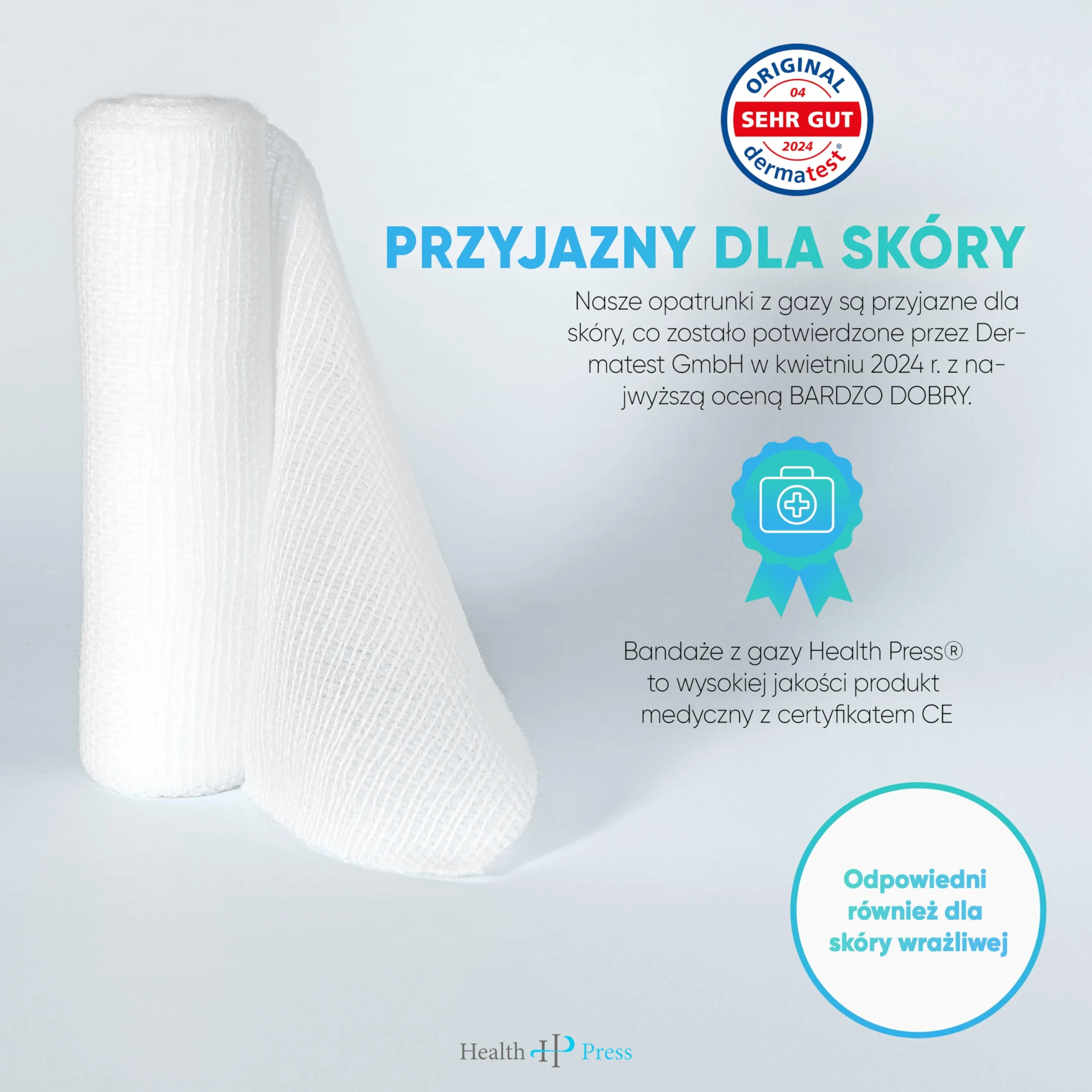 Bandaż z gazy elastyczny 8 cm x 4 m 20 rolek materiał opatrunkowy medyczny