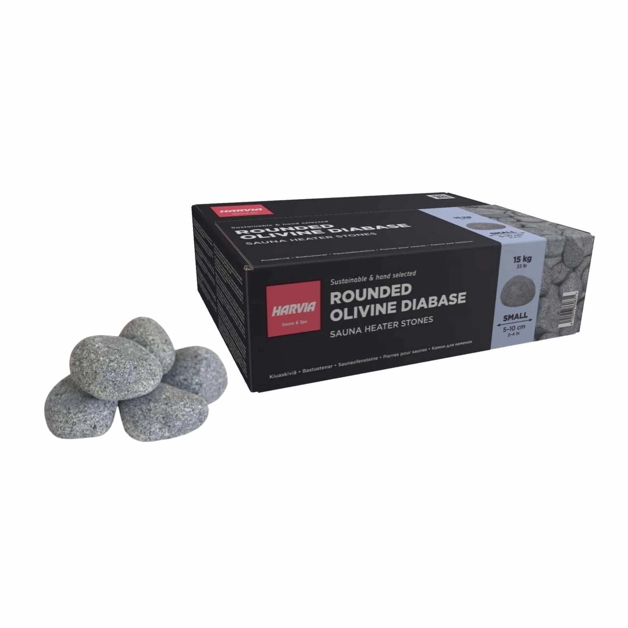 Kamienie do sauny Sentiotec 15 kg okrągłe do pieca do sauny Fińskie kamienie do sauny 5-10 cm