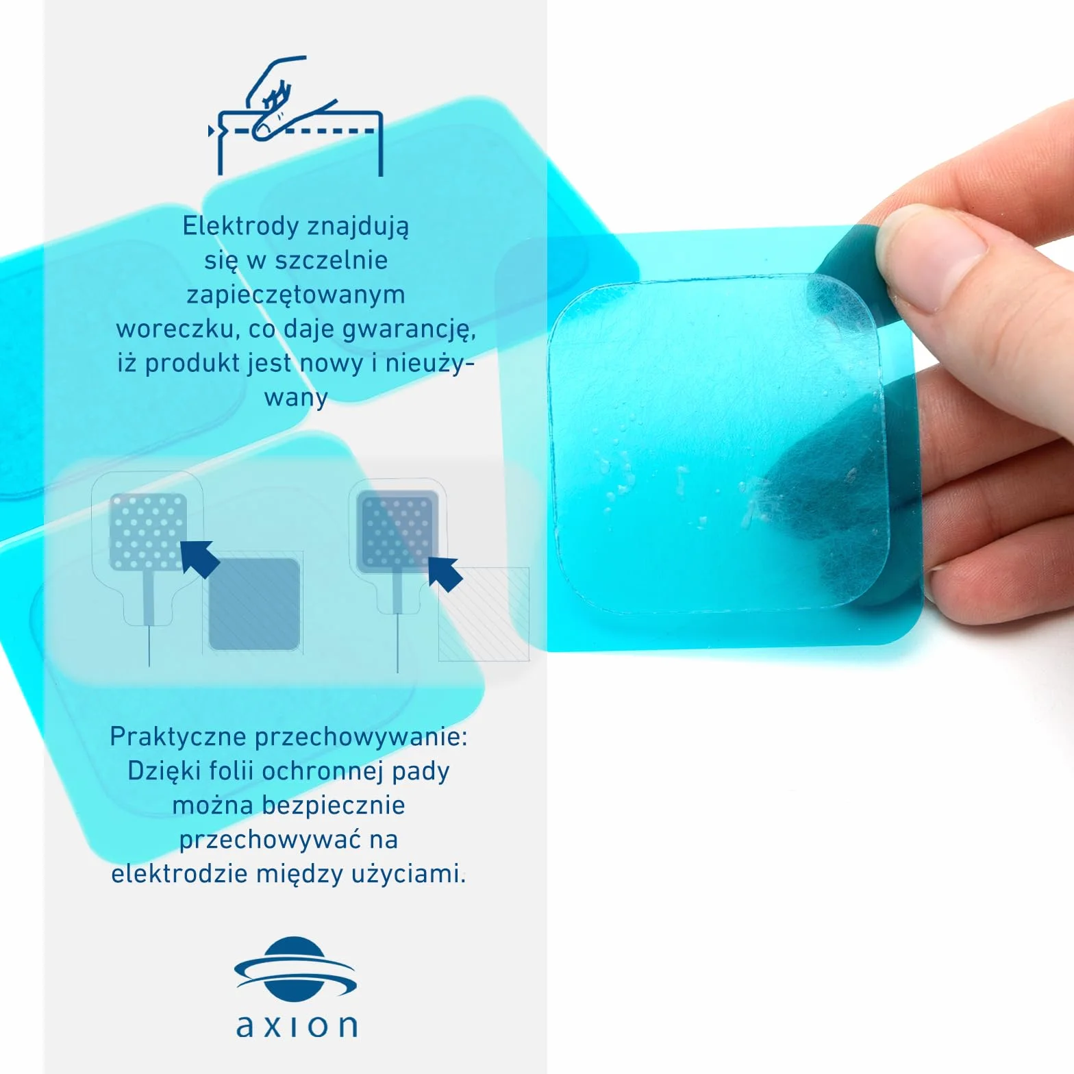 axion® 16 podkładek żelowych 4,5 x 4,5 cm do elektrod trwałych do terapii bólu TENS i treningu EMS – samoprzylepne, przyjazne dla skóry, wielokrotnego użytku – kompatybilne z Beurer EM59/EM89 i innymi