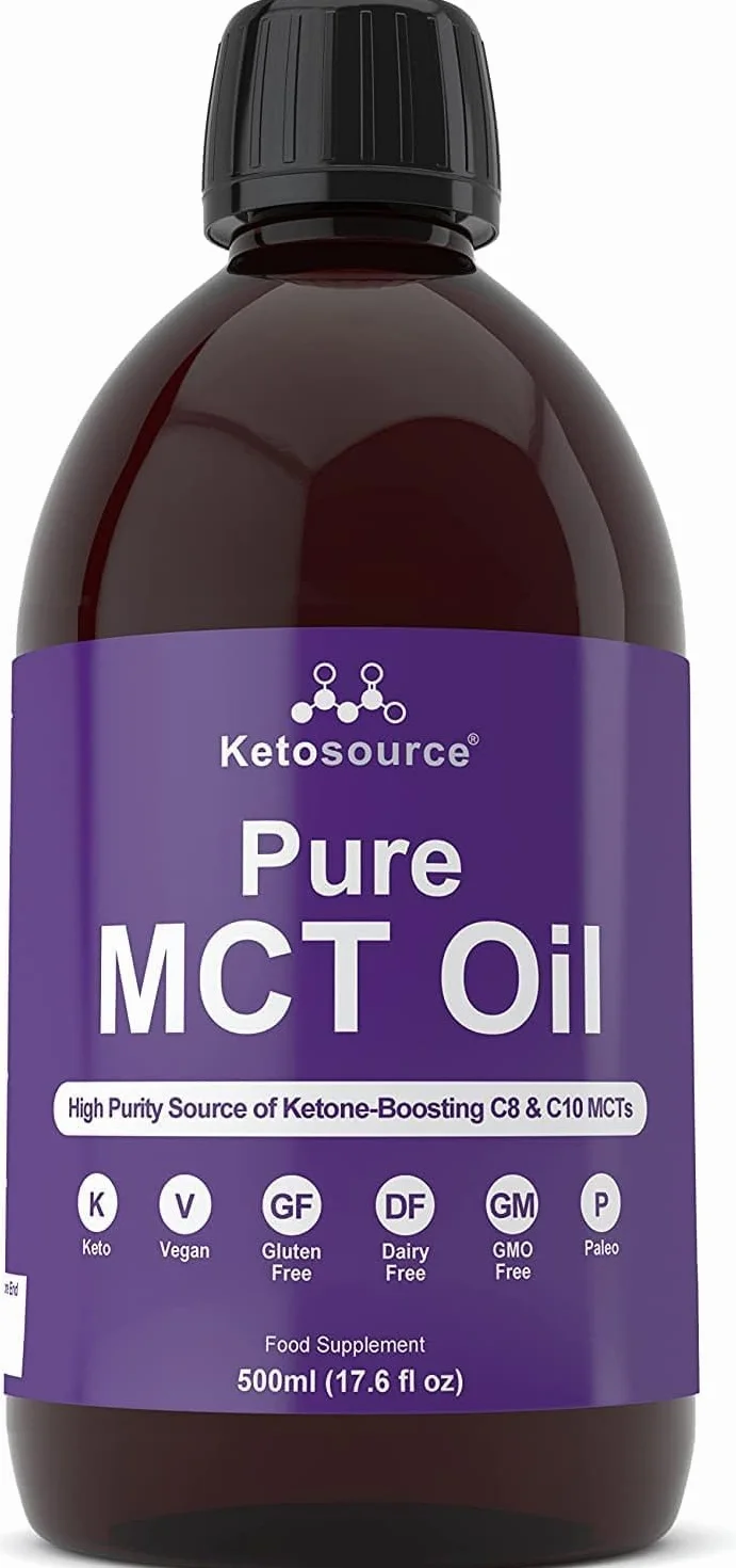 Ketosource Pure MCT Oil C8 C10 500ml Keto Supplement Vegan Gluten Free