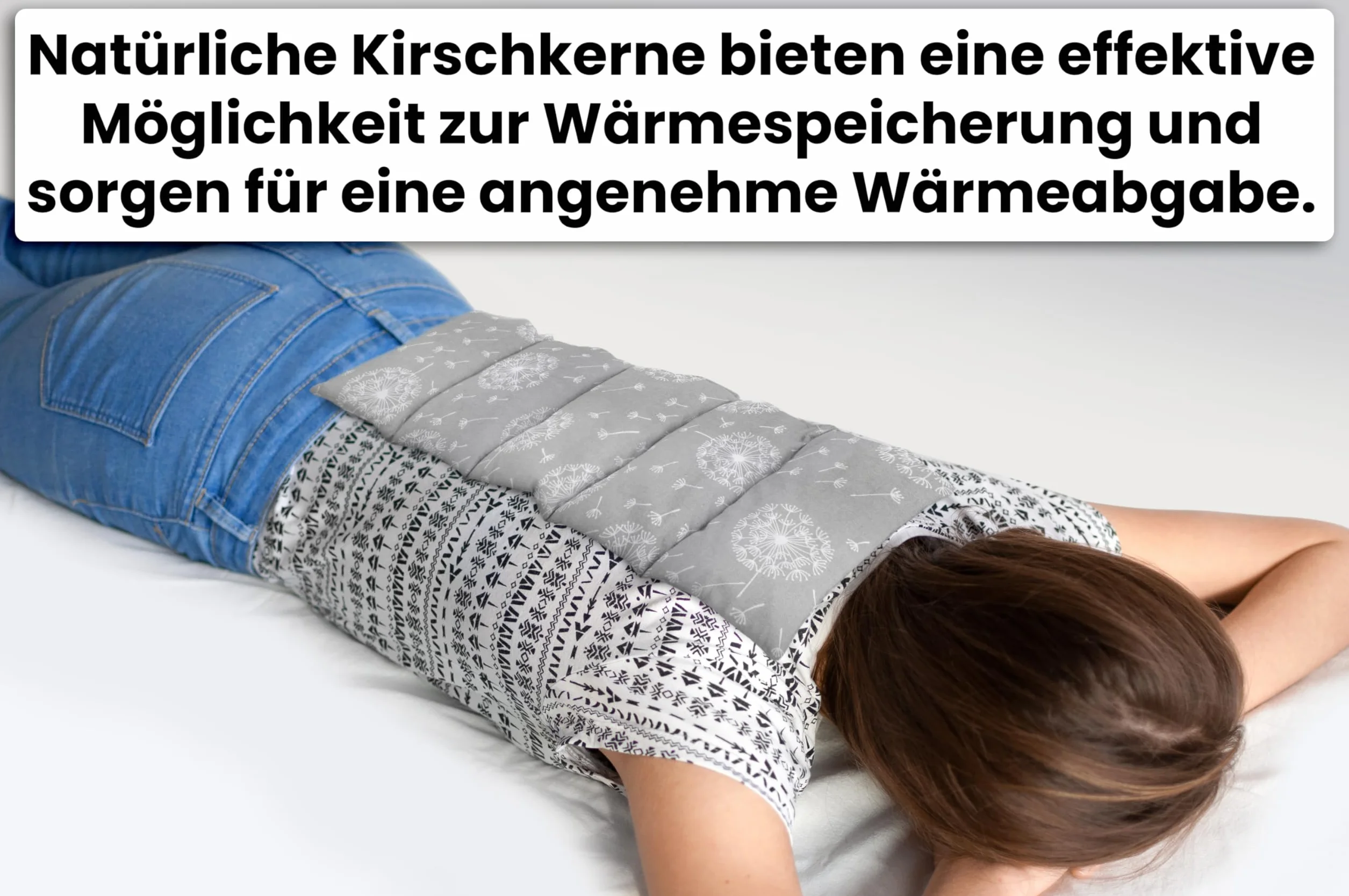 Amilian Poduszka z pestkami wiśni, kuchenka mikrofalowa, poduszka z pestkami wiśni, kark, ramiona, tkanina bawełniana, szara z białymi gwiazdami, podkładka grzewcza wypełniona kamieniem wiśniowym,