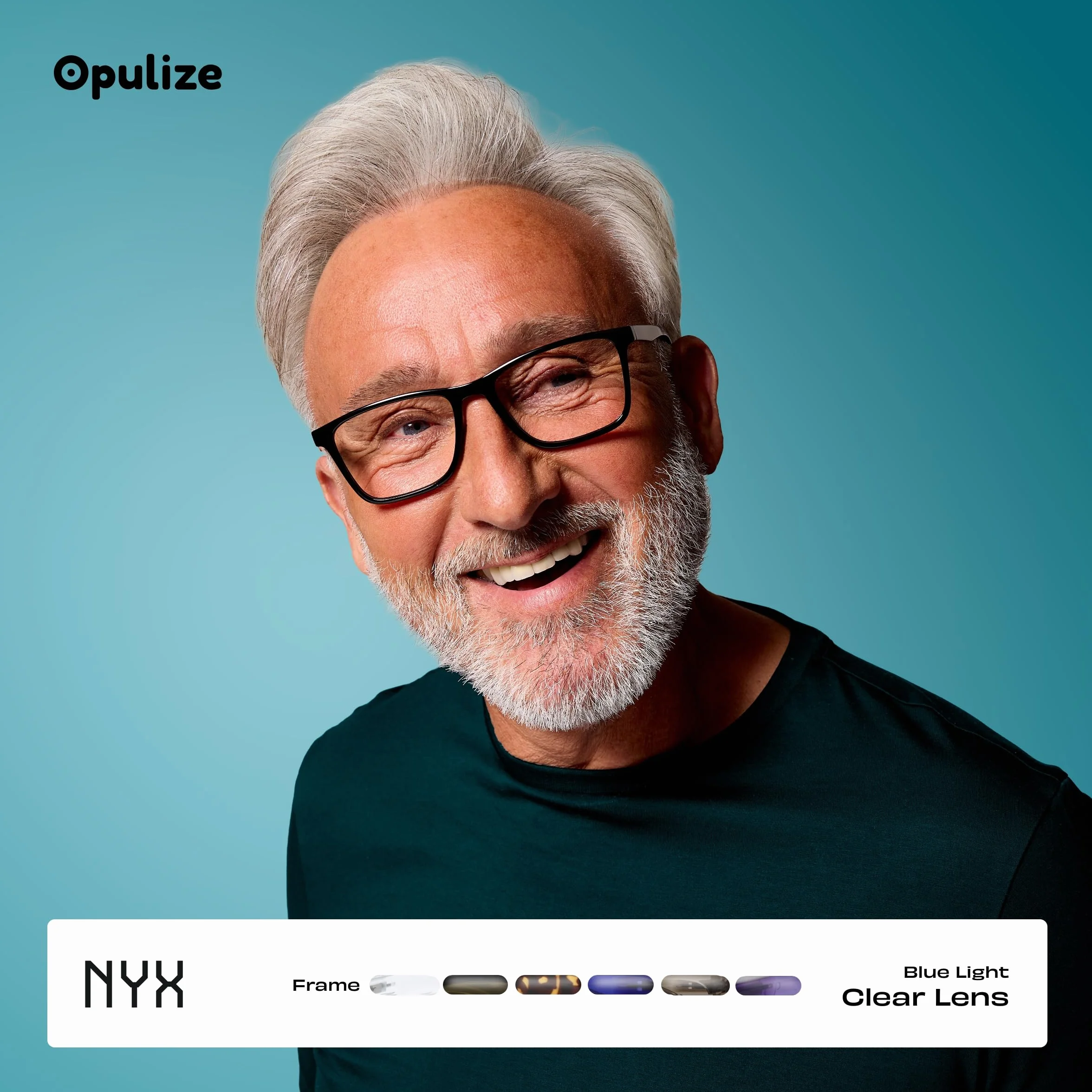 OPULIZE Okulary NYX blokujące niebieskie światło - antyodblaskowe okulary do komputera i gier - ochrona przed promieniowaniem UV i zmęczeniem oczu - prostokątna oprawka - przezroczyste - dla mężczyzn