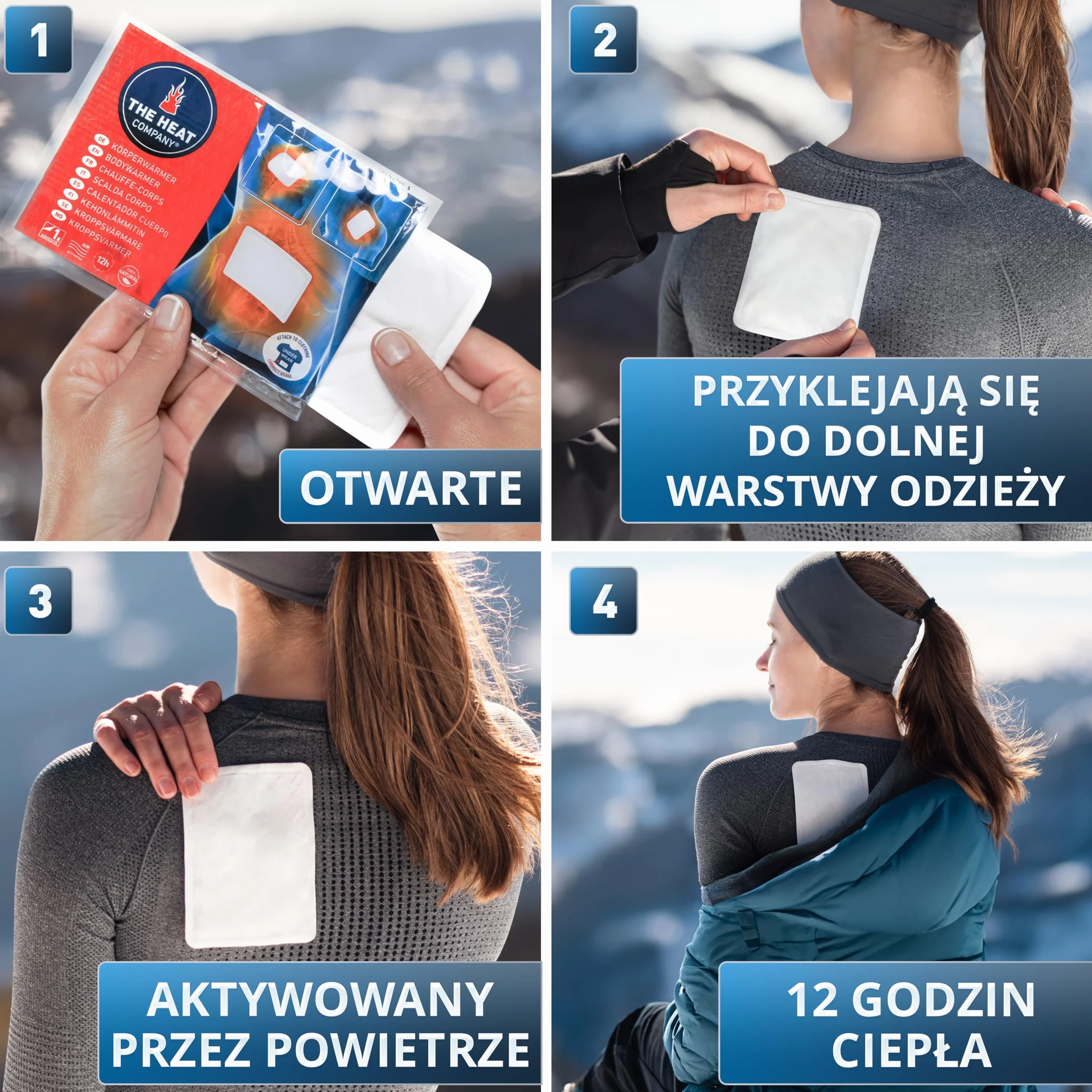 THE HEAT COMPANY Ogrzewacz do ciała, 20 sztuk, samoprzylepny, aktywowany powietrzem, 12h ciepło