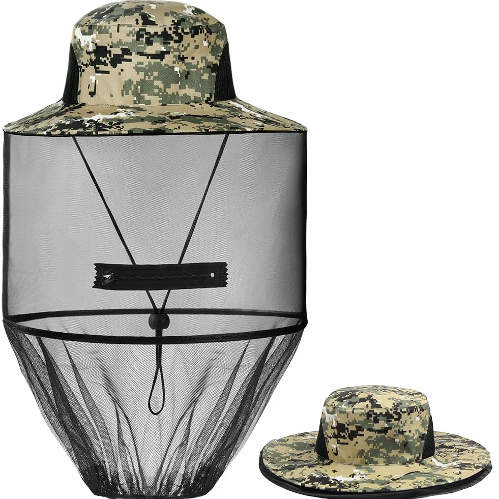 Head Net Face Mesh Head Cover, kapelusz z moskitierą, siatka chroniąca głowę, siatka chroniąca głowę dla optymalnej widoczności, nadaje się do prania, moskitiera dla miłośników aktywności na