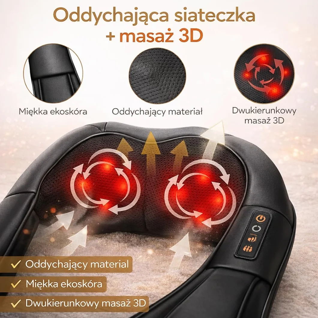 Masażer Shiatsu do Karku i Pleców z Podgrzewaniem Elektryczny MM Infinity Love