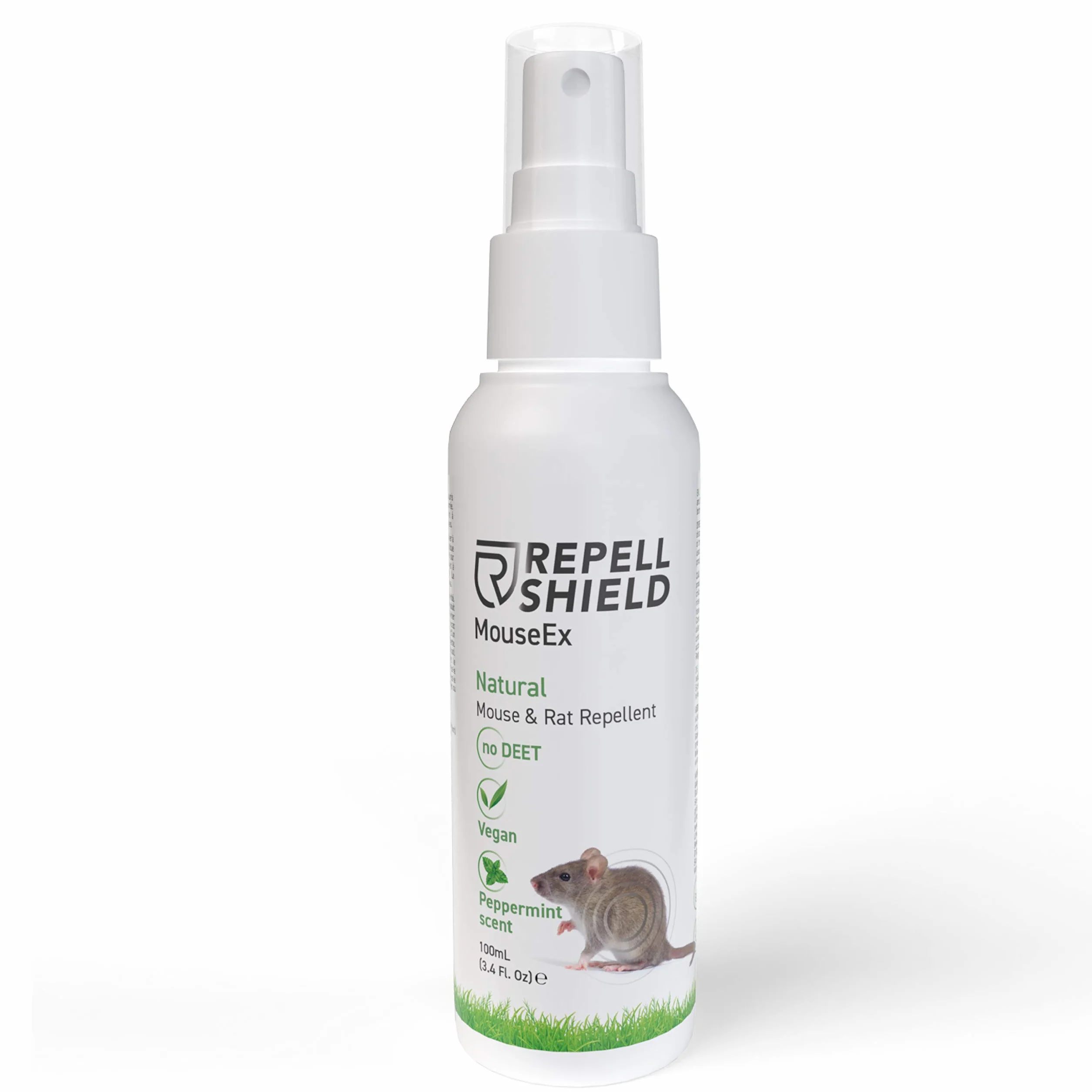 RepellShield Wegański spray do odstraszania myszy – spray z olejkiem miętowym do nieagresywnego odstraszania myszy, naturalny spray przeciw szczurom, do ogrodu, pojemność 100 ml