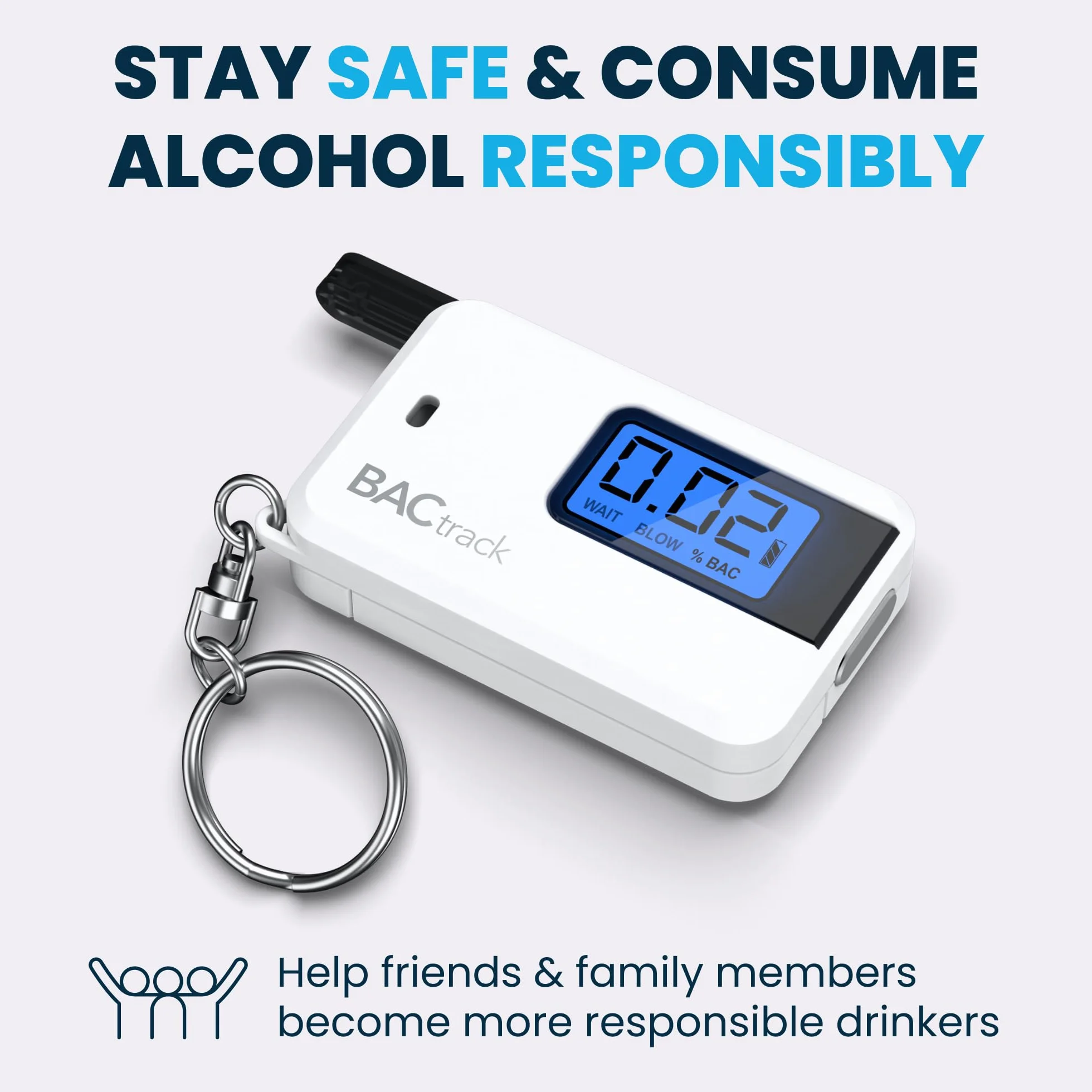 BACtrack Keychain Go Alkomat kieszonkowy tester stężenia alkoholu biały