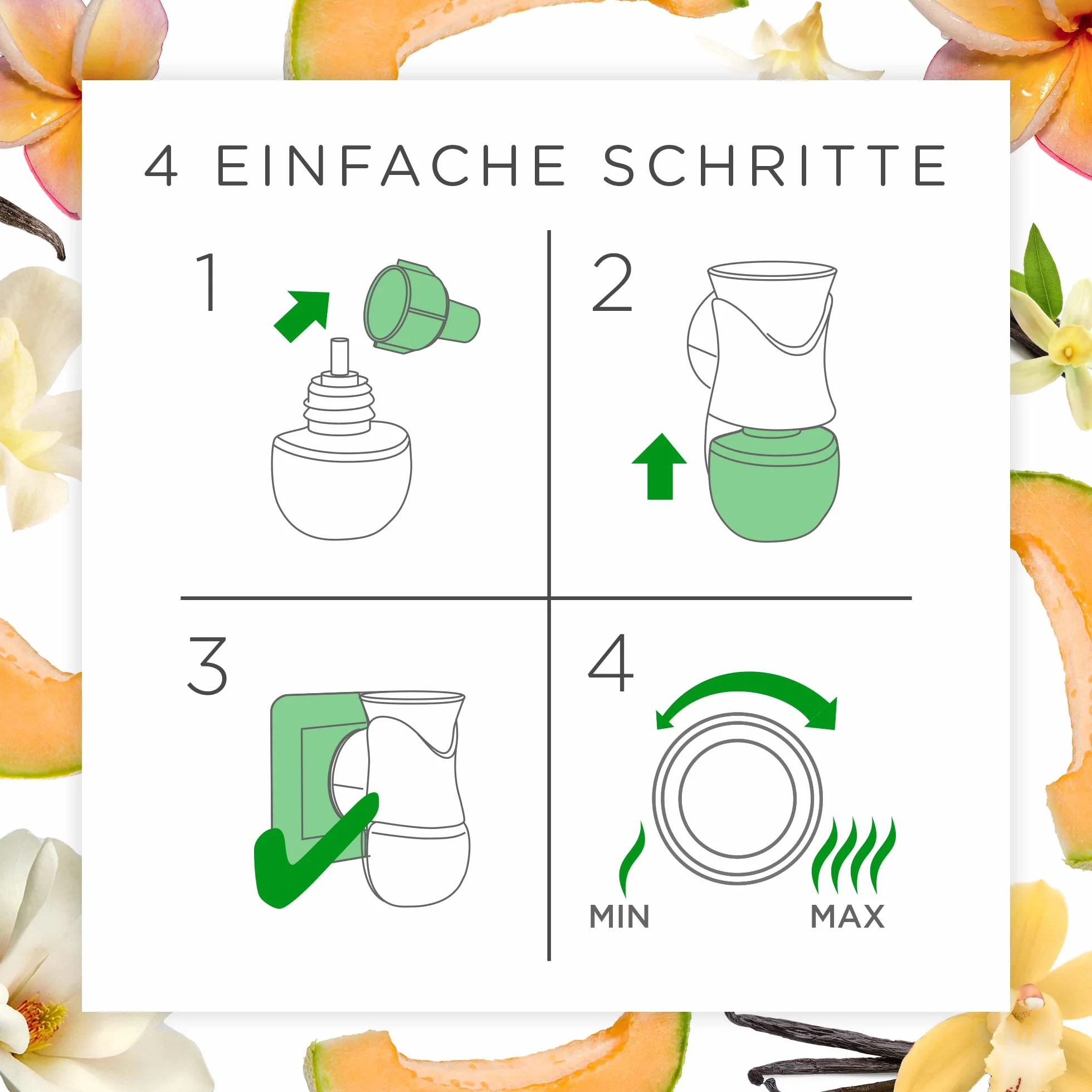 Air Wick Flakon olejku zapachowego zestaw uzupełniający Life Scents 3 x 19 ml letnia przyjemność zapach świeżych kwiatów melonów i wanilii