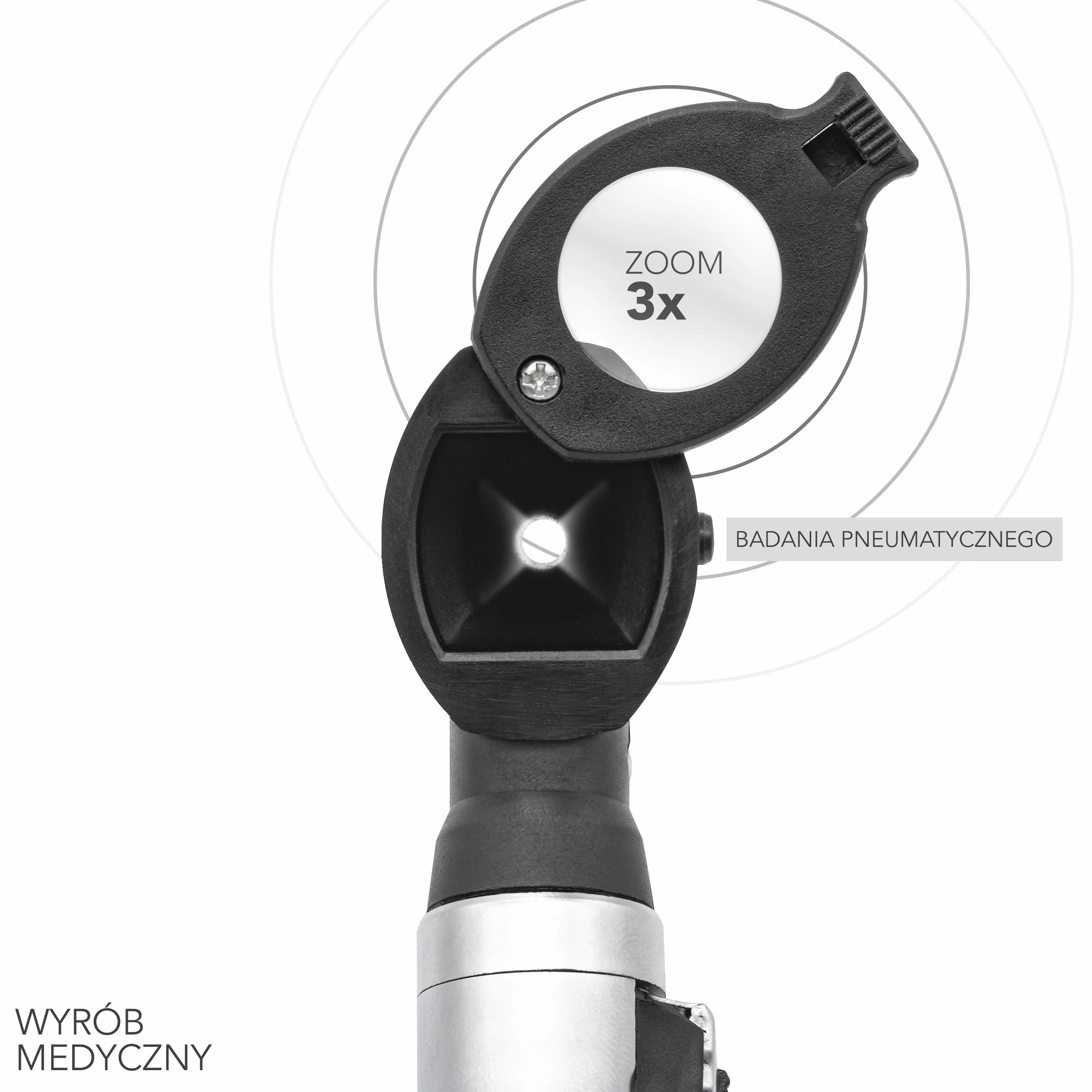 AIESI® Otoskop medyczny profesjonalny kieszonkowy z włóknami optycznymi, z 3V białym oświetleniem LED VISIOSCOPE, Żarówka zapasowa, Gwarancja 24 miesiące