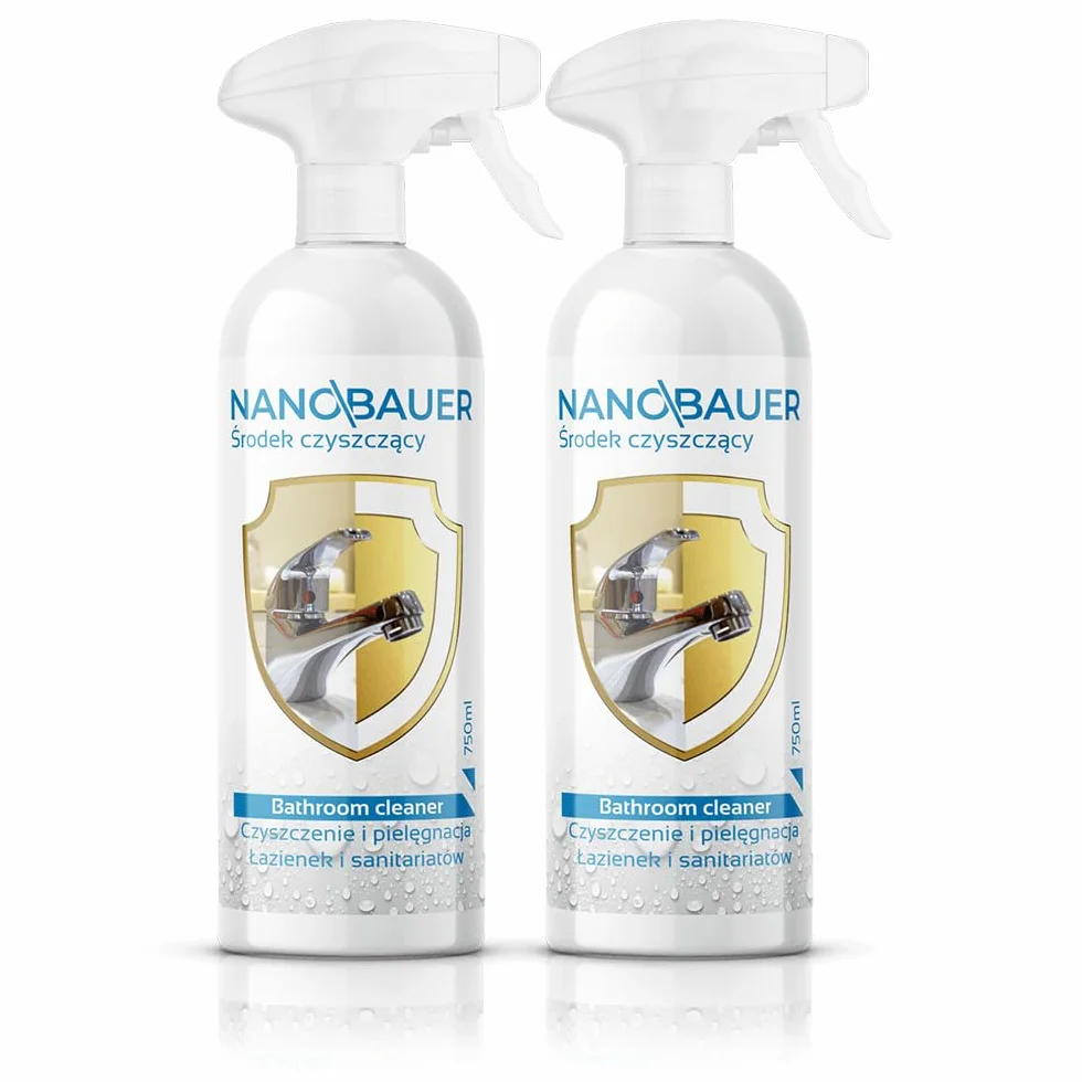 Supermocny i skuteczny środek do czyszczenia łazienek | NANOBAUER Bathroom Cleaner | Środek do czyszczenia armatury, ceramiki i łazienek | Pojemność 750 ml