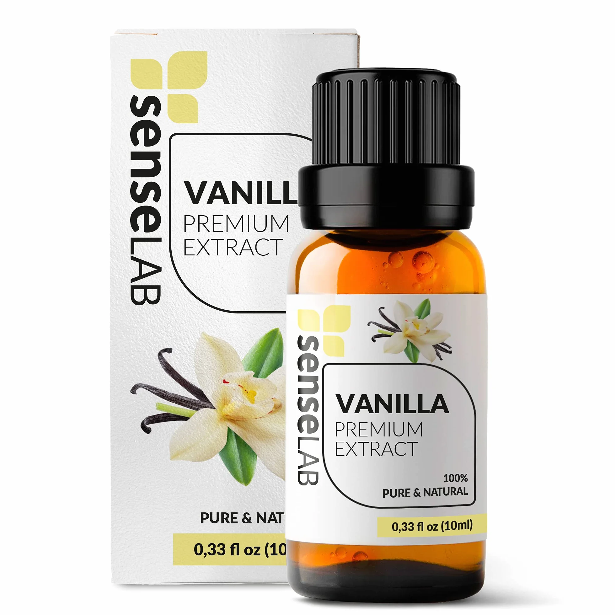 SenseLAB Olejek eteryczny waniliowy - 100% czysty naturalny olejek waniliowy, jakość terapeutyczna do dyfuzora aromaterapeutycznego - Olejek relaksujący i kojący (10 ml)