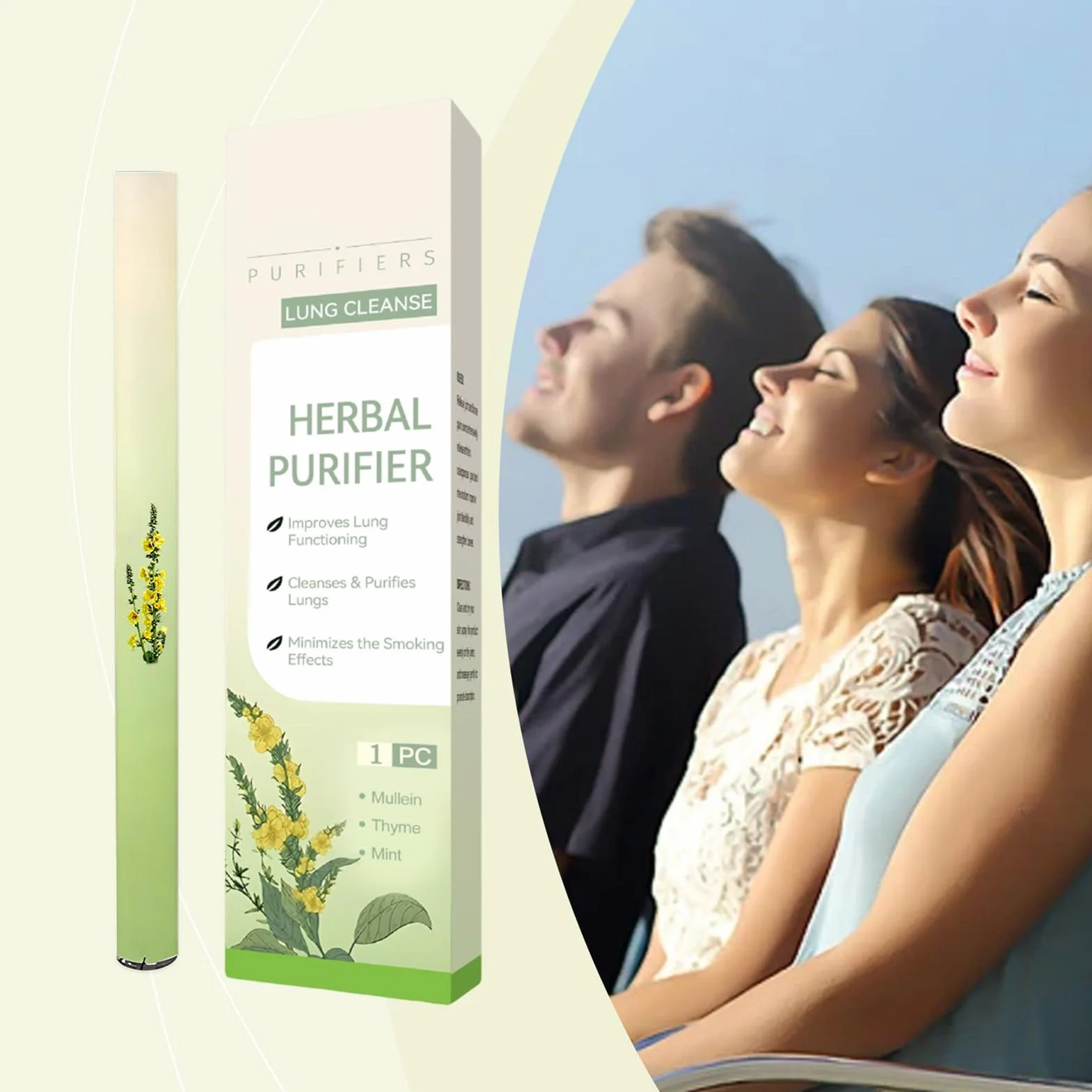 Mullein płyn do czyszczenia płuc oczyszczacz płuc dyfuzor ziół naturalny pręt do inhalatora aromaterapia