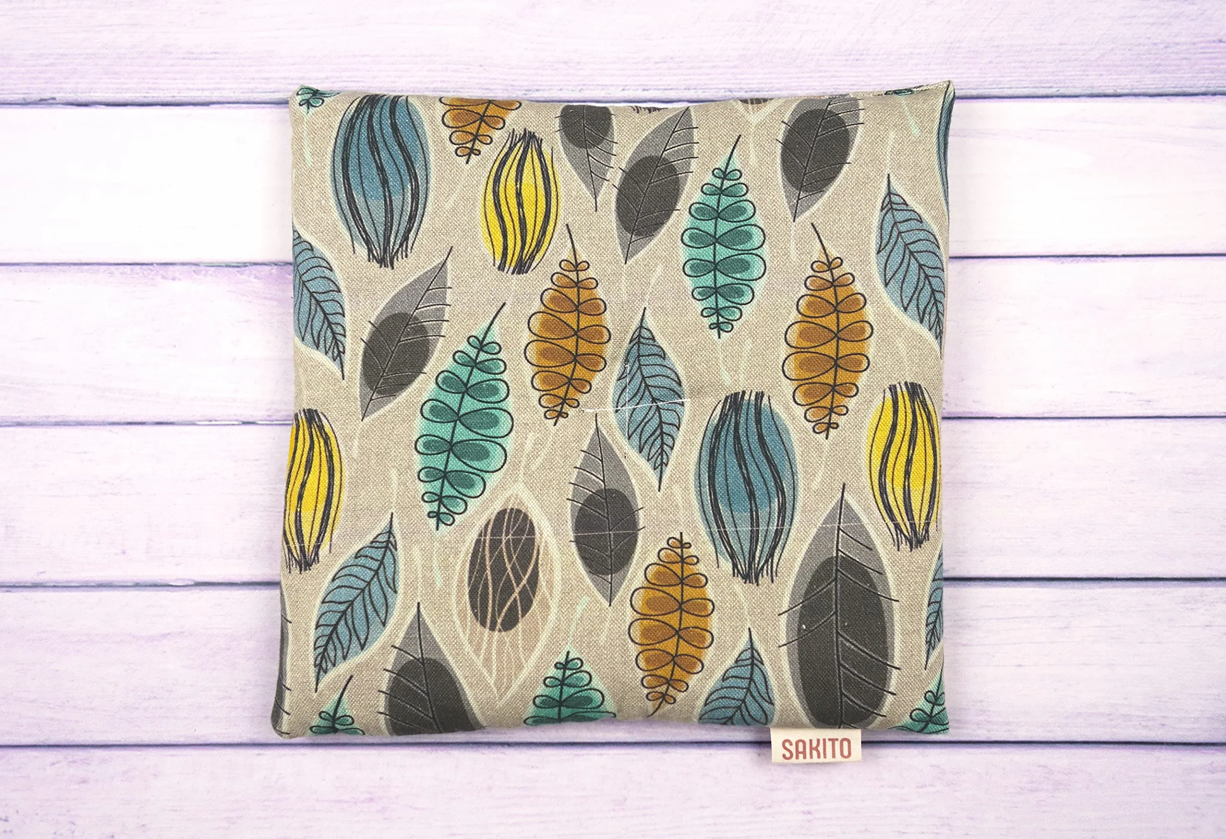Podkładka Grzewcza Pod Nasiona Pszenicy - Poduszka Cieplna z Ziarnami do Mikrofalówki (25x25 cm) Nadzienie z Nasion Pszenicy i Lawendy Saco Térmico de Semillas de Trigo y Lavanda Forma Cuadrado | Bolsa Semillas Lavanda para Microondas | Bolsa de Semillas