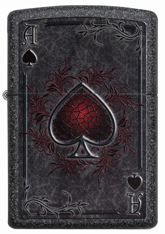 Zippo Zapalniczka Sztormowa ze Wzorem Asa Metaliczny Kamień Kolorowy Motyw Wielokrotnego Użytku Made in USA