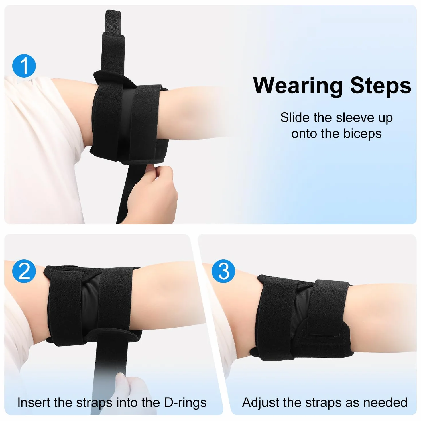 supregear Opaska na Tendinitis Bicepsa, Rękaw Kompresyjny na Wsparcie, Wygodna Opaska na Górną Część Ramienia do Tricepsa i Bicepsa w Celu Łagodzenia Bólu, Naciągnięć Mięśni i Zapalenia (Czarny, S)