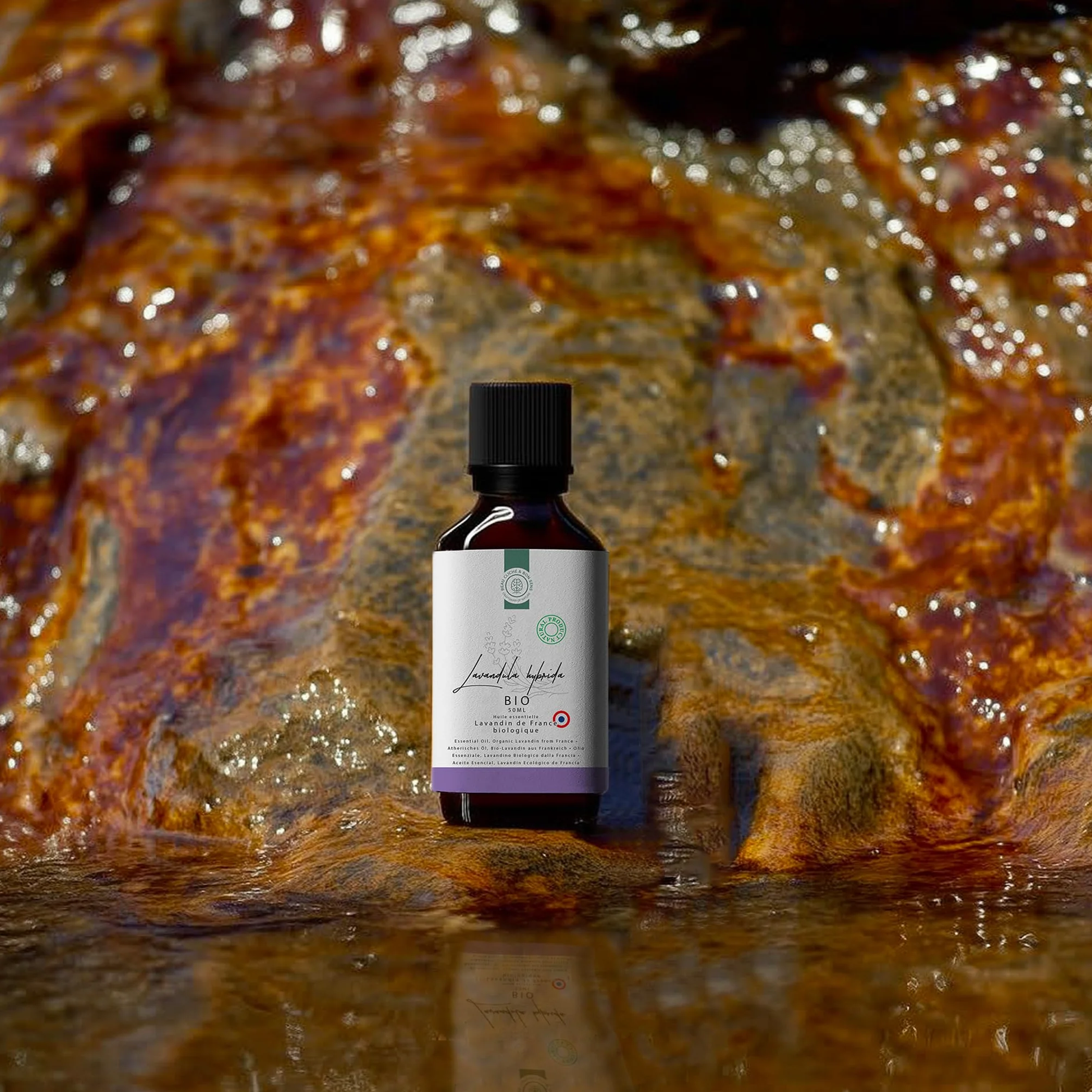 50ml Olejek Eteryczny z Lawendynu Grosso BIO - Uprawiany i Destylowany we Francji - 100% Czysty Naturalny i Ekologiczny - Zapach Lawendy idealny do Dyfuzora Aromaterapii Masażu DIY Mydła Świec itd.
