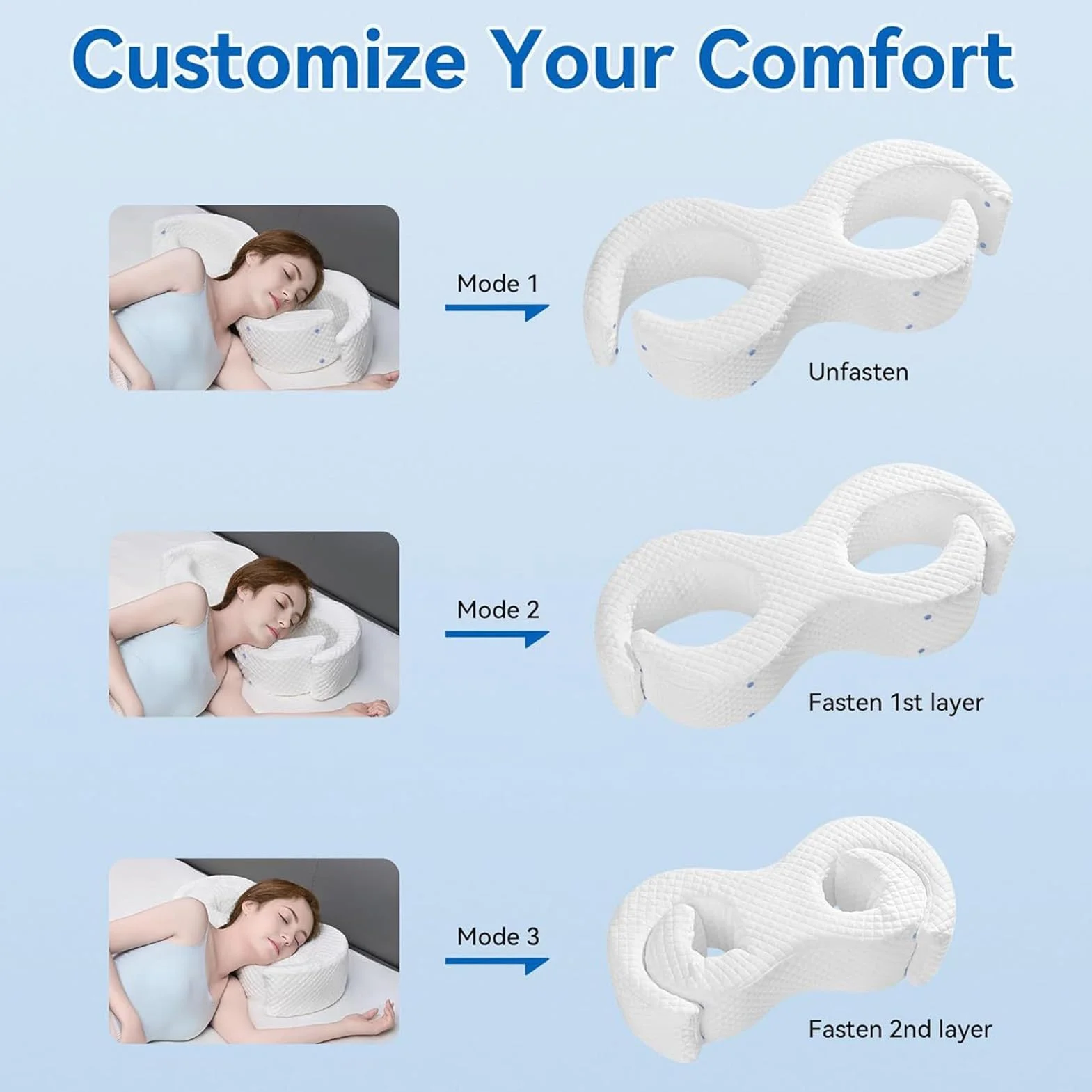 Poduszka z pamięcią, Ergonomiczna Poduszka Boczna, Głęboki Sen, 9cm